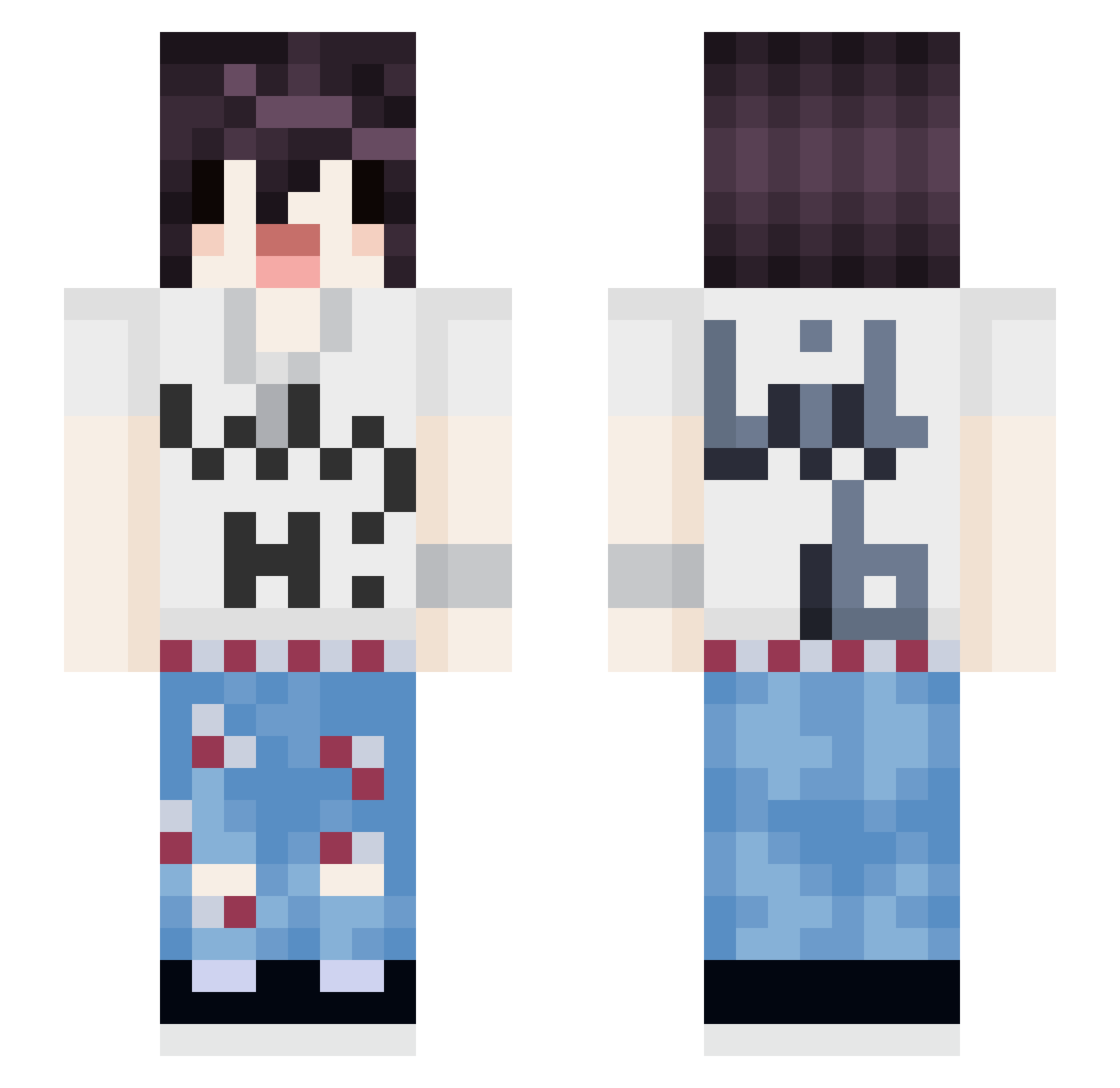reemerge Minecraft skin, front and back view