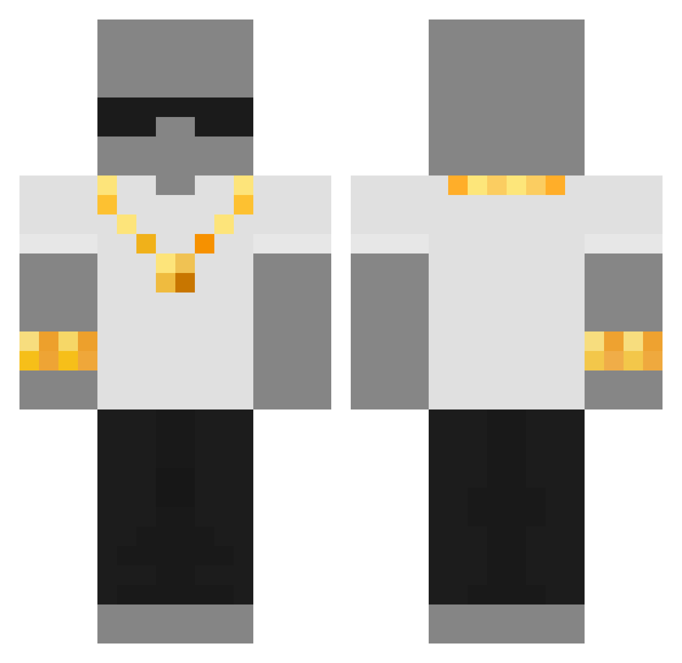 PutInMySpliff Minecraft skin, front and back view