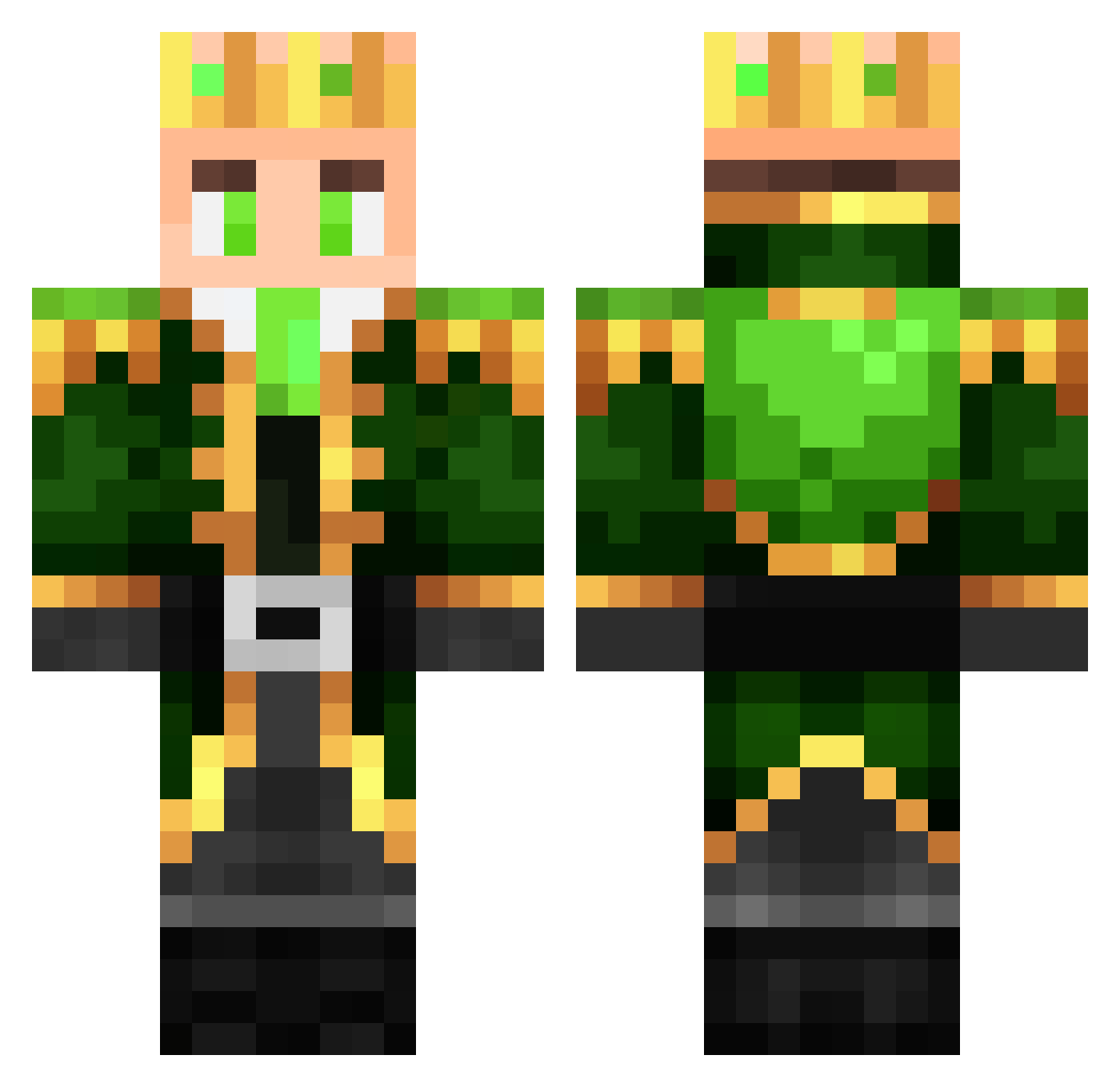 GamerCassius Minecraft skin, front and back view