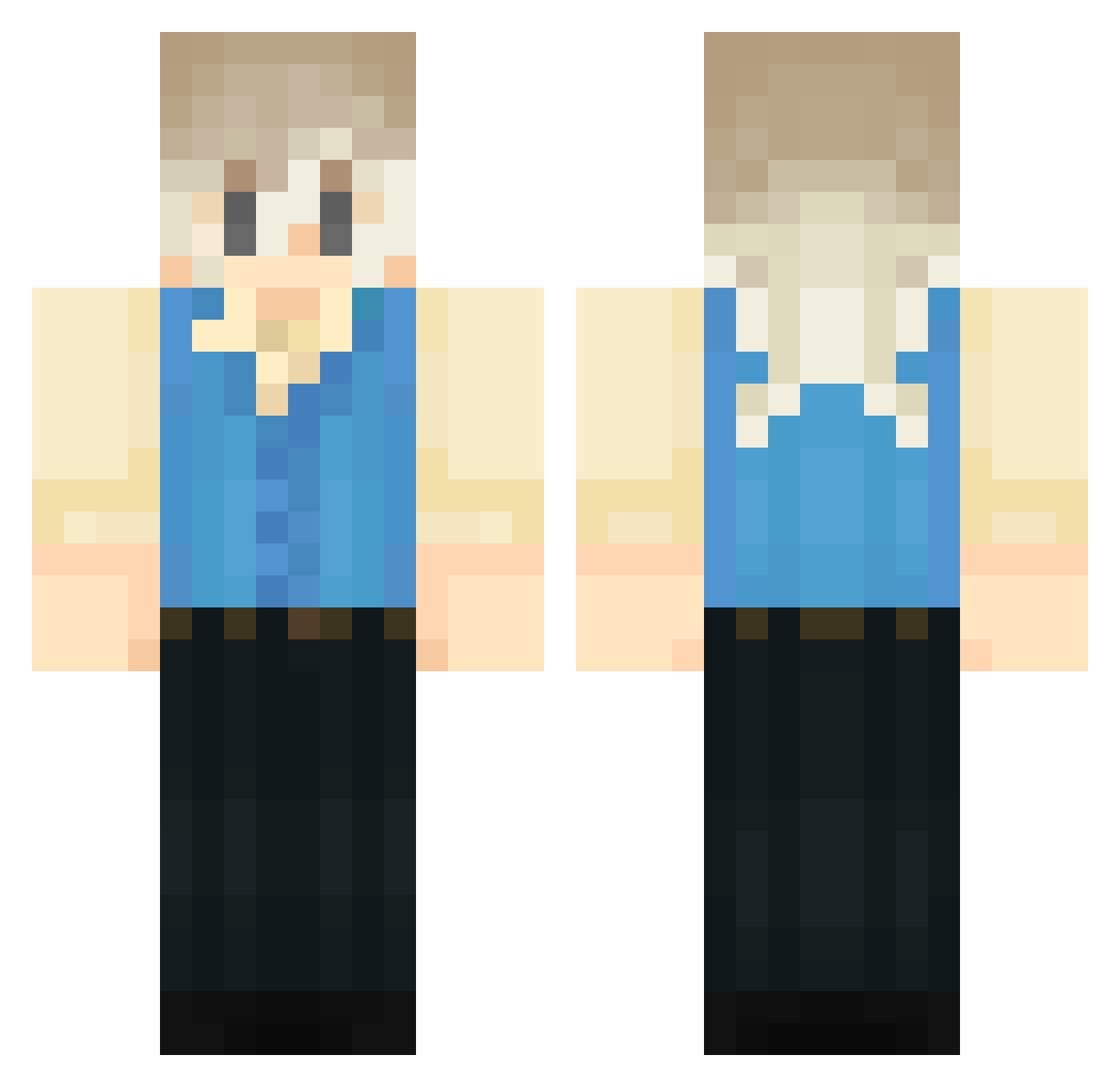 ENMinkers Minecraft skin, front and back view