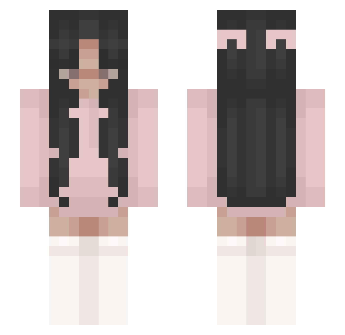 acceptedly Minecraft skin, front and back view