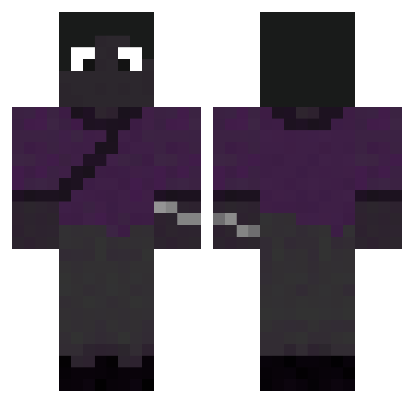 Scytals Minecraft skin, front and back view
