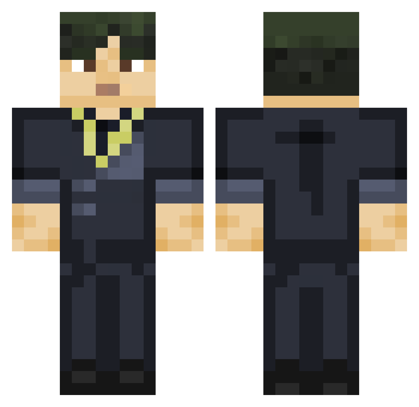 HDeen Minecraft skin, front and back view