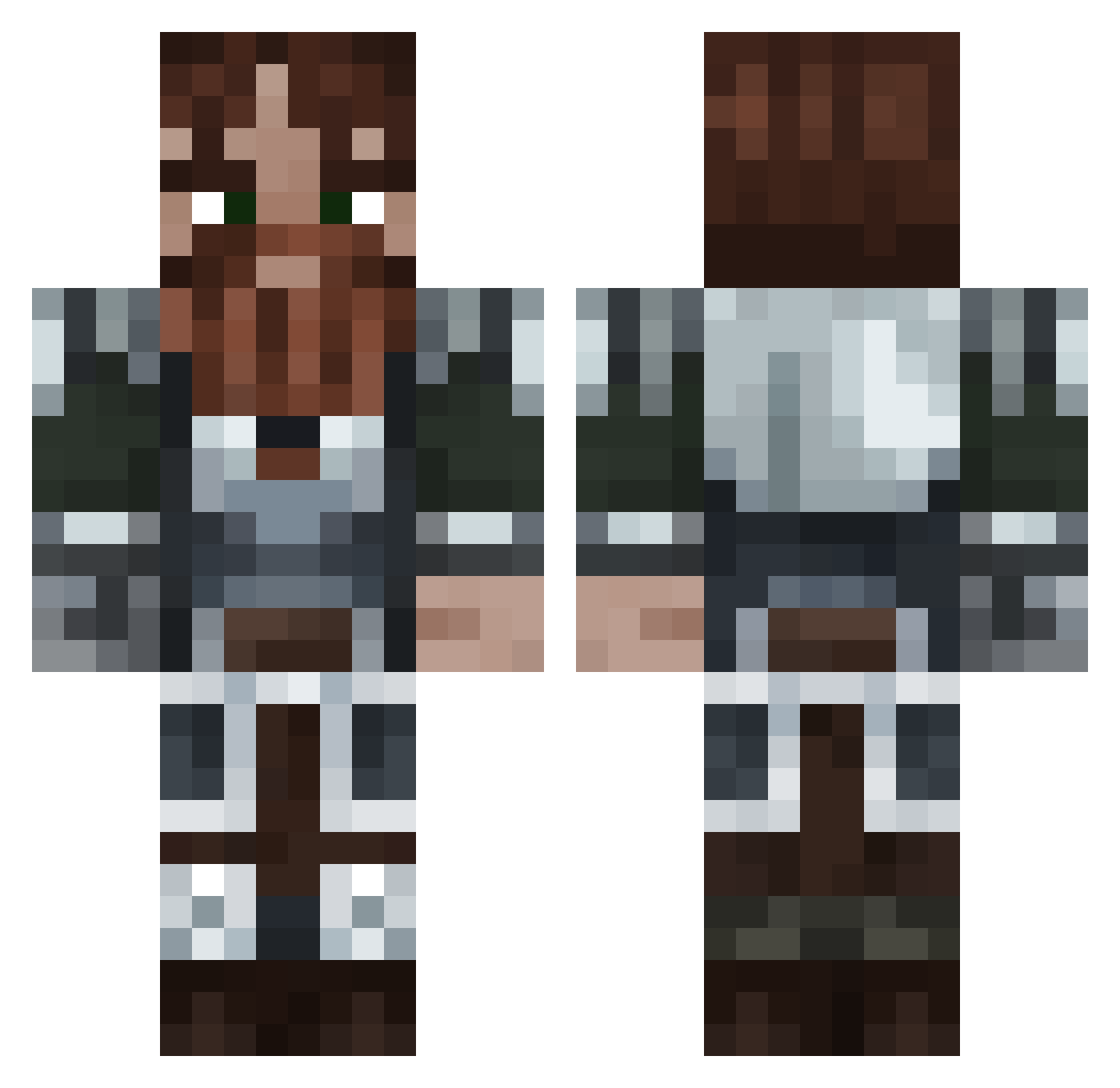 WWbro Minecraft skin, front and back view