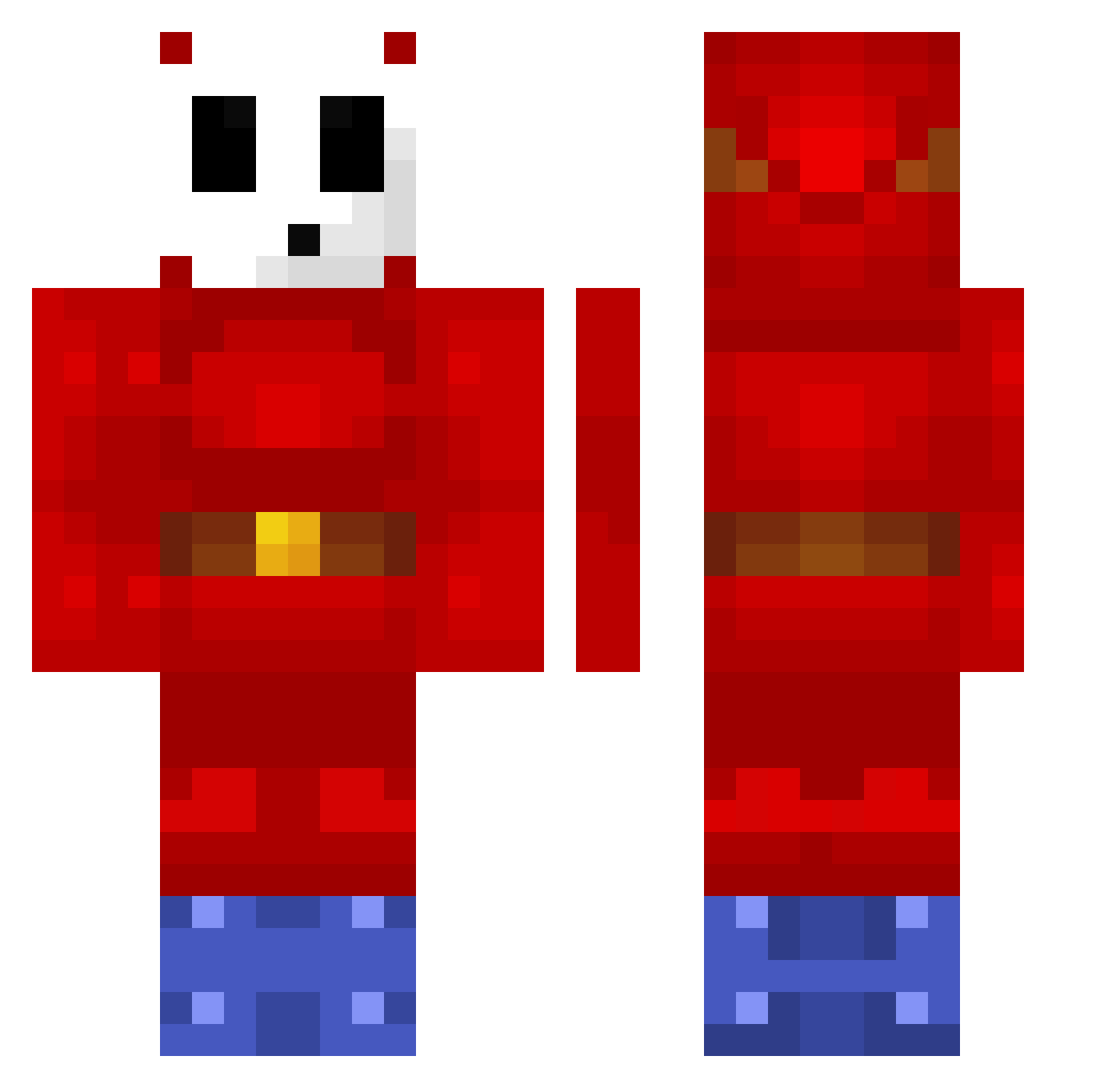 Eschewal Minecraft skin, front and back view