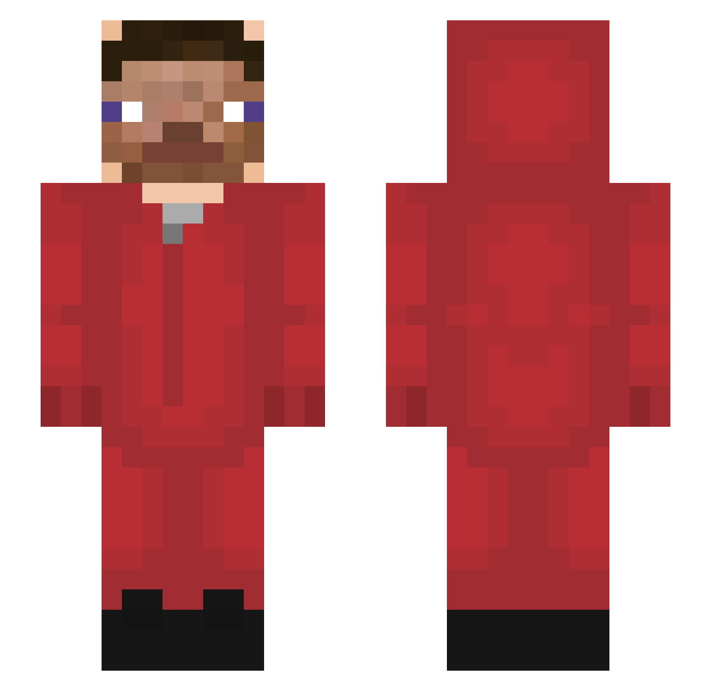 UGotJebaited Minecraft skin, front and back view