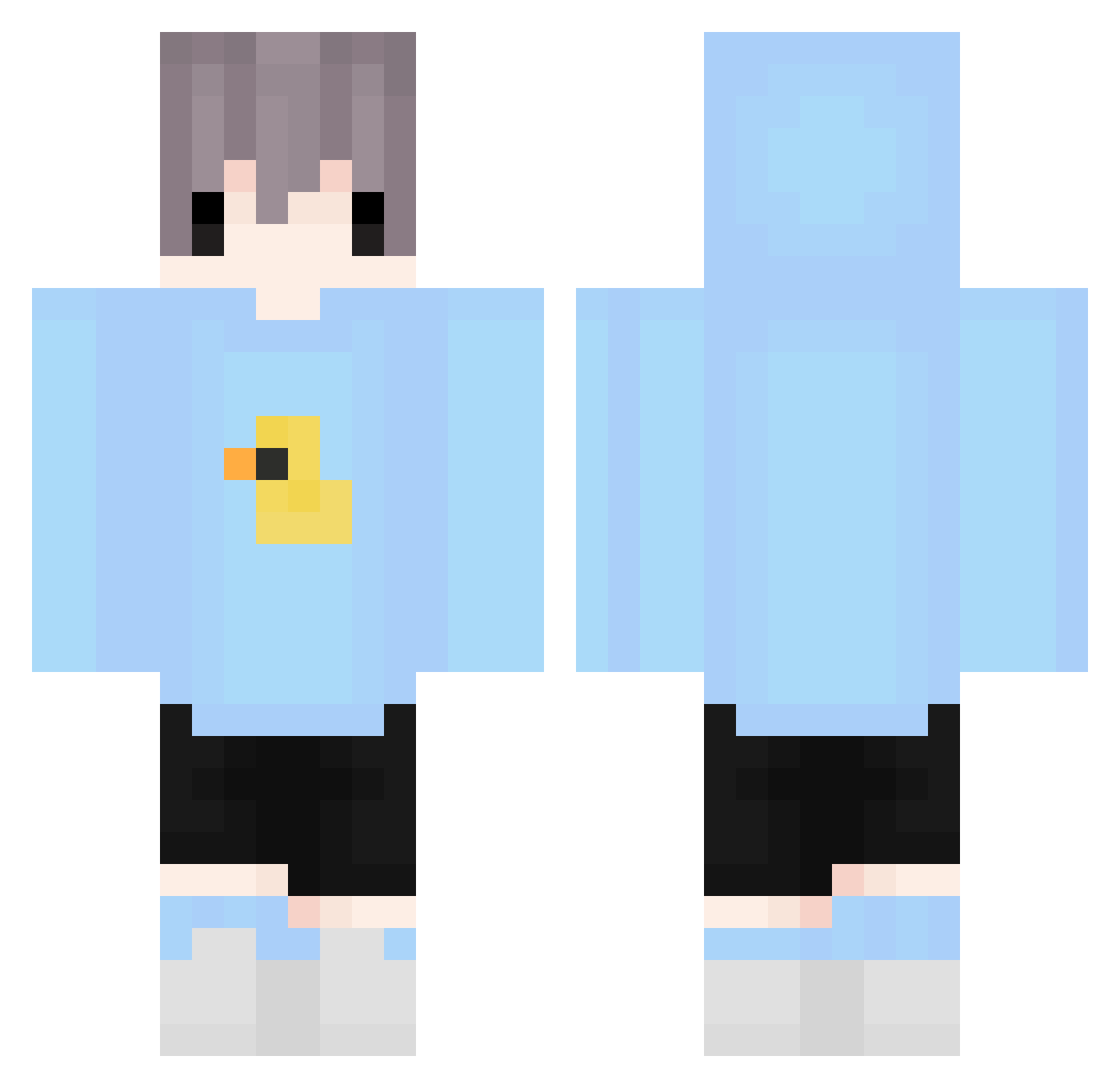 TheOneThatWon Minecraft skin, front and back view