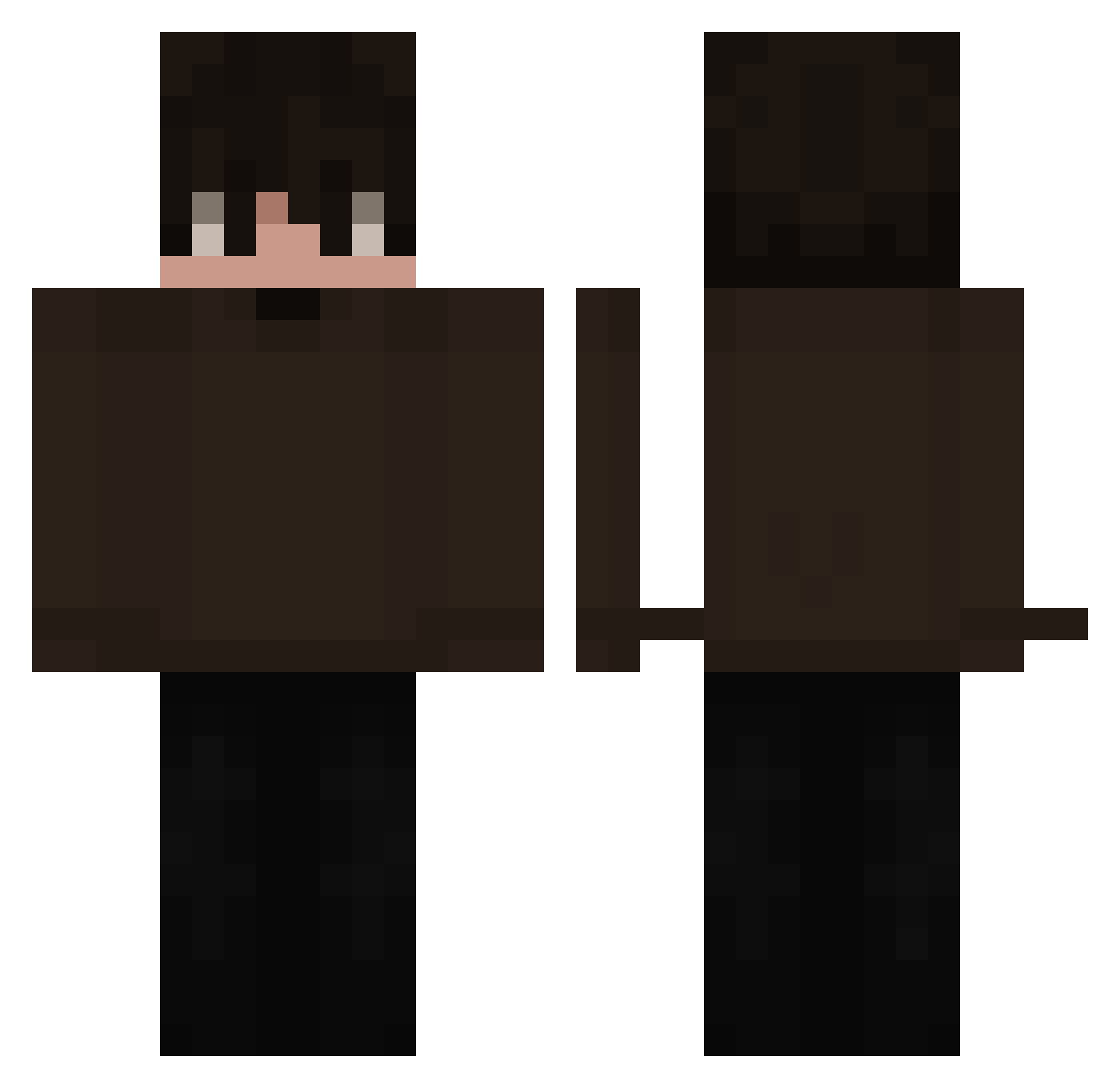 Quicksam2good Minecraft skin, front and back view
