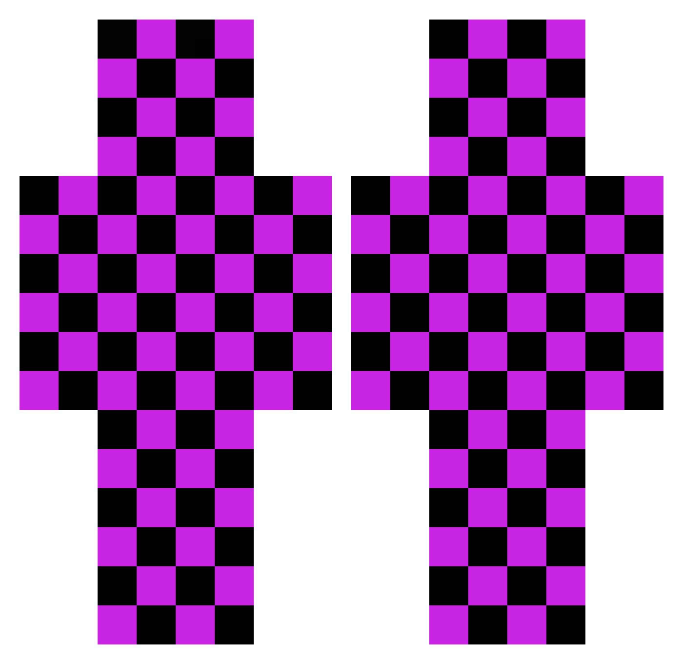 ModN00b Minecraft skin, front and back view