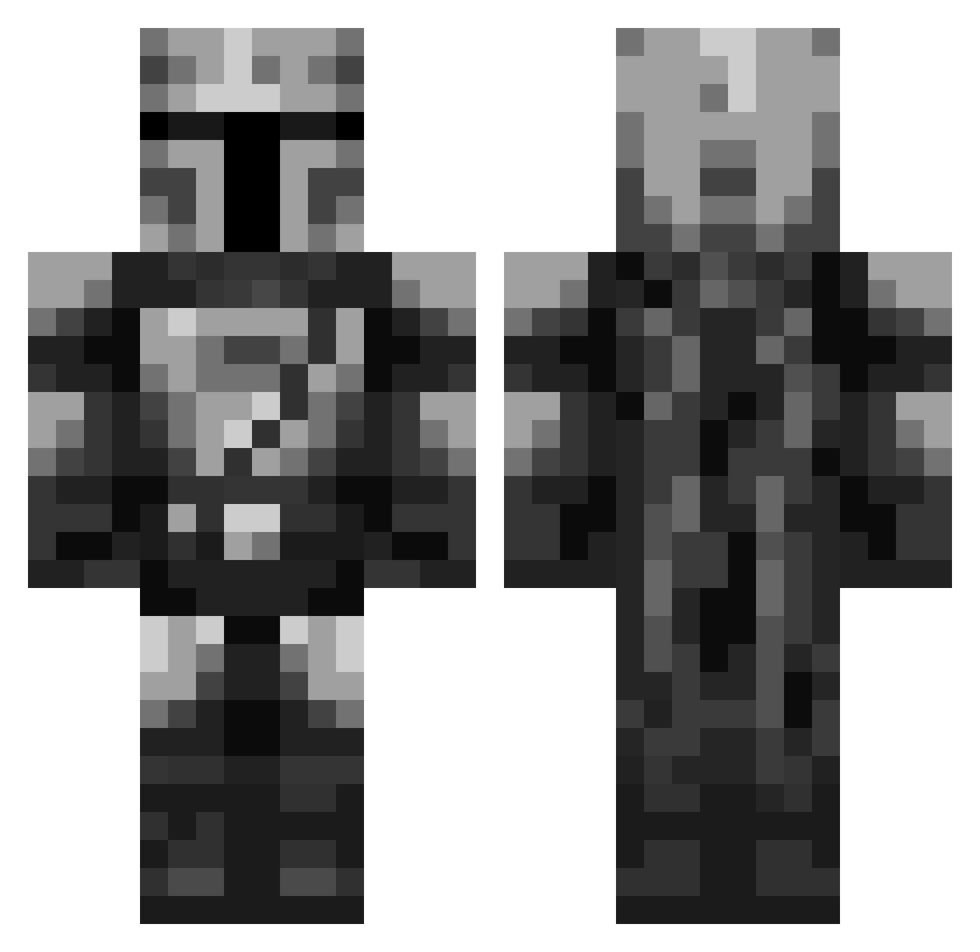 Sunpla Minecraft skin, front and back view