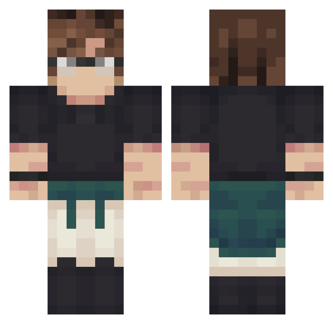 vinchard Minecraft skin, front and back view