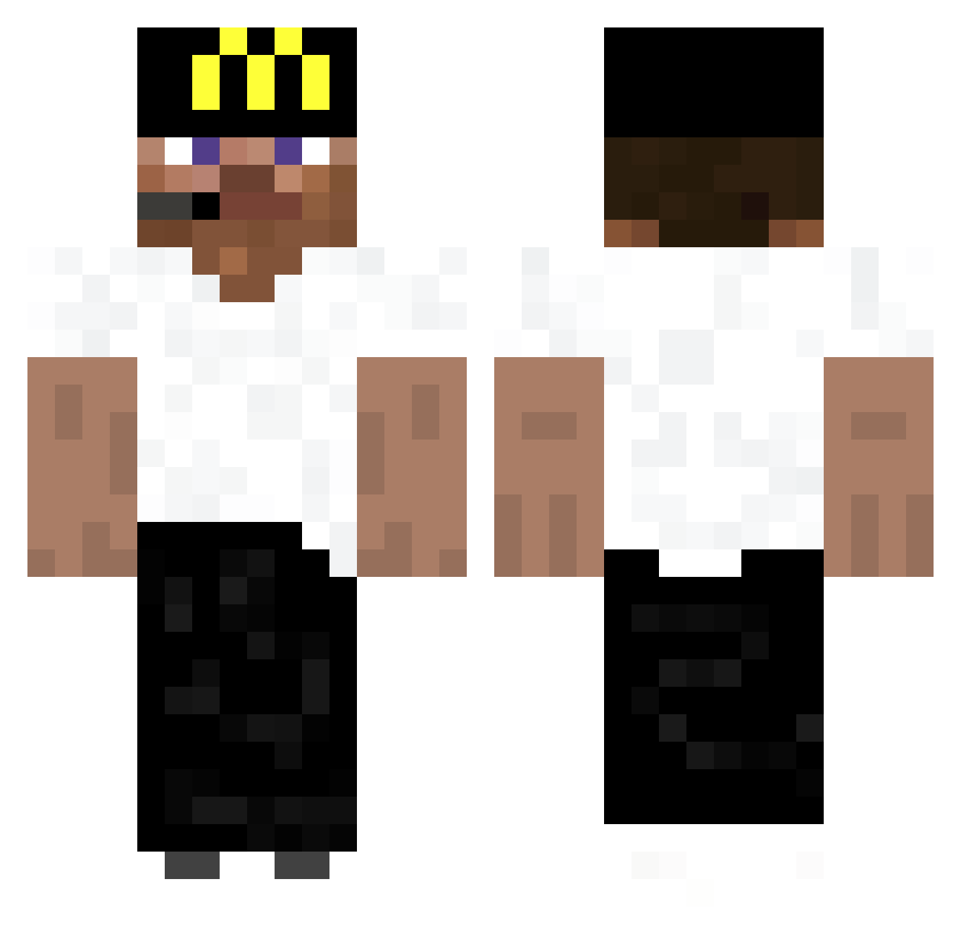 Observatorr Minecraft skin, front and back view