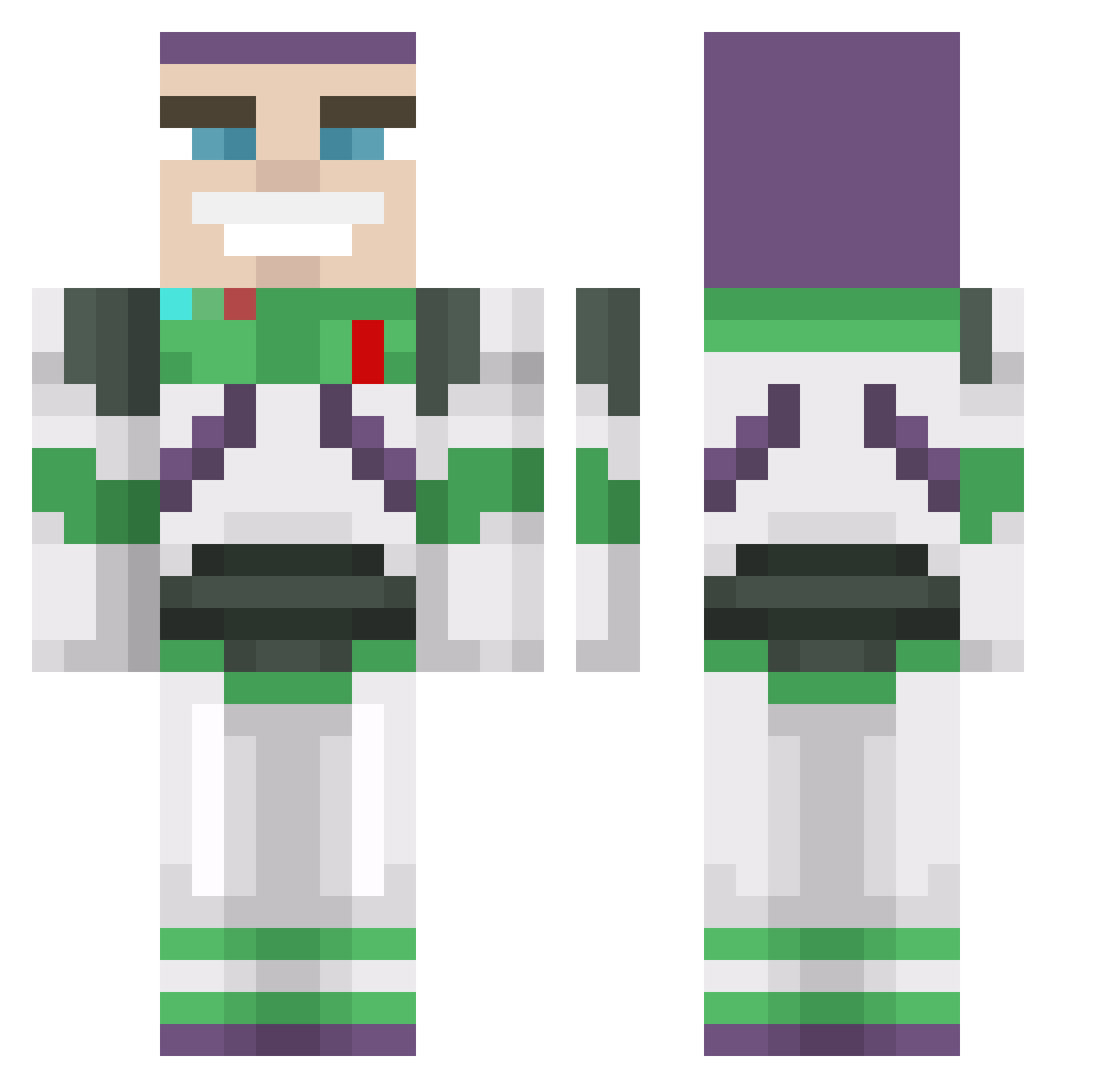 NocnaFryta Minecraft skin, front and back view