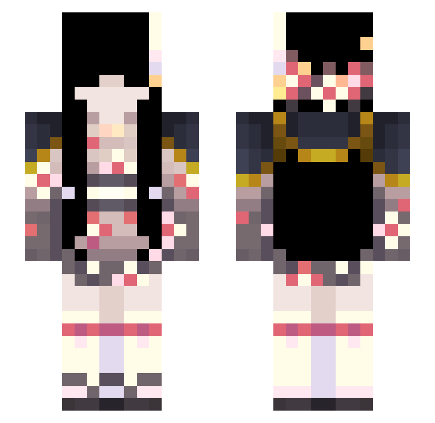 dripscaty Minecraft skin, front and back view