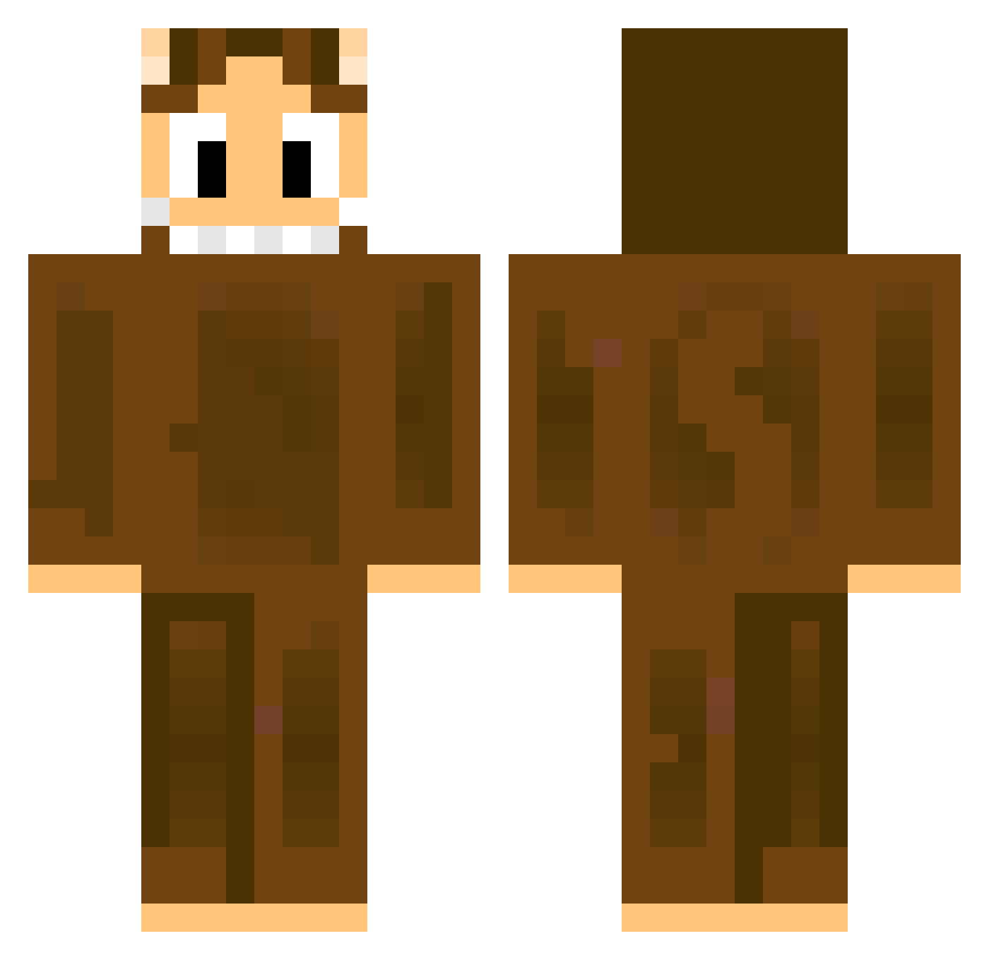hyuhi Minecraft skin, front and back view