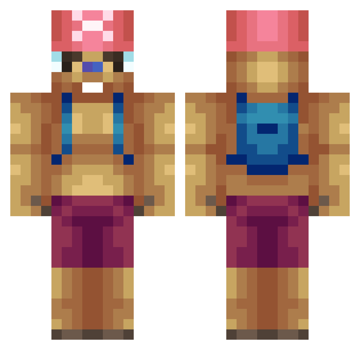 shuhi1 Minecraft skin, front and back view