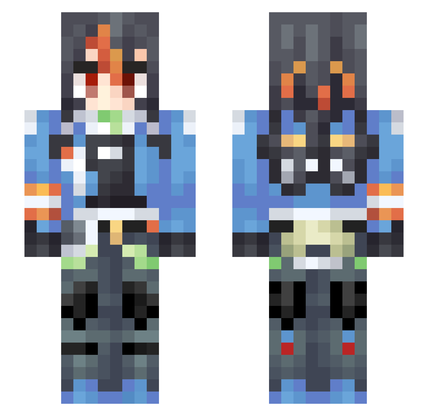 BearDrinkMonster Minecraft skin, front and back view