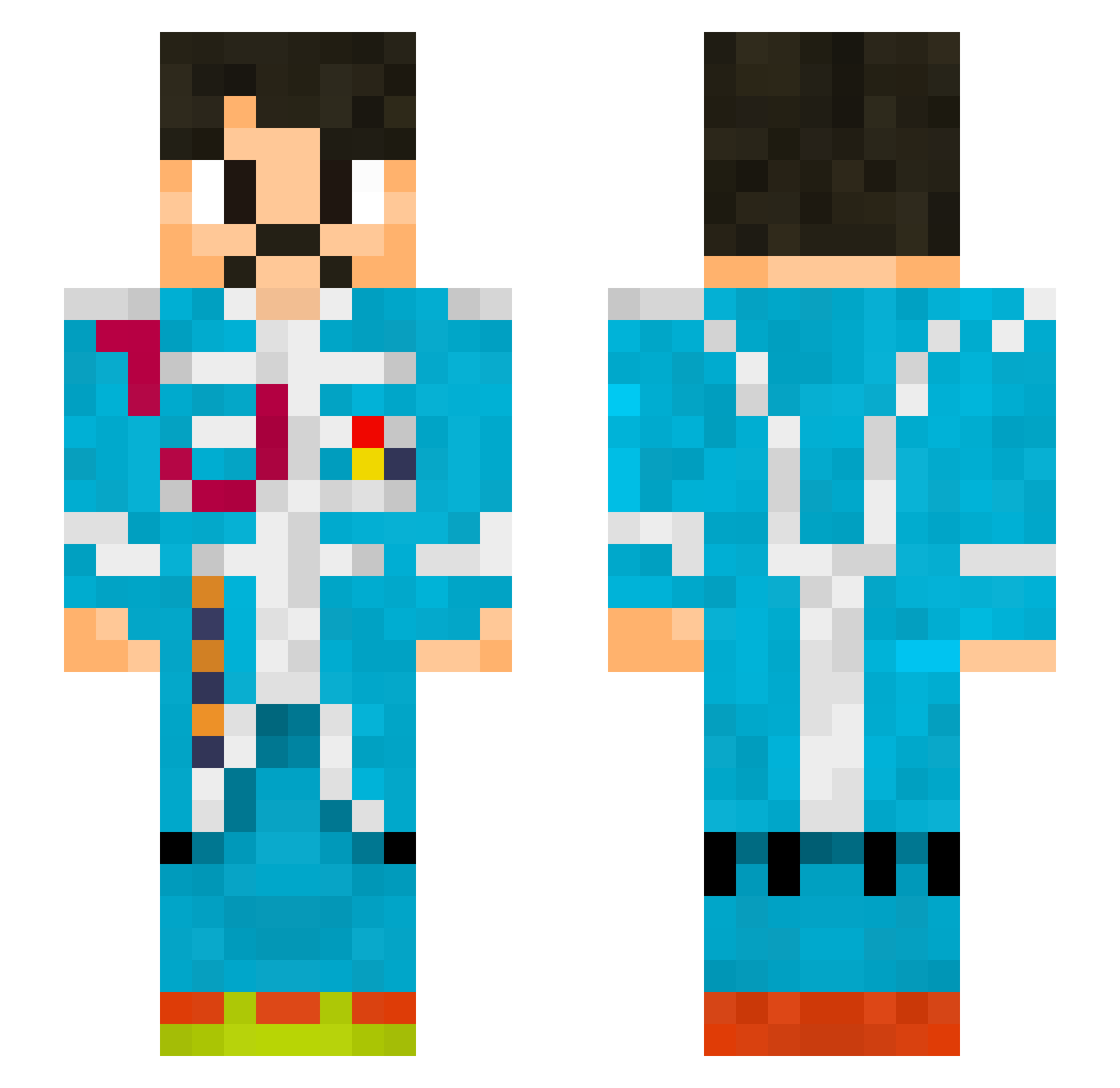 GingerBaker_ Minecraft skin, front and back view