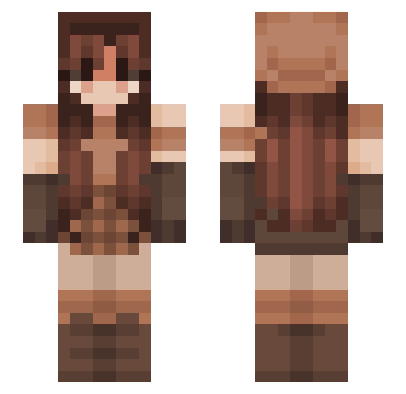 sunnyrain555 Minecraft skin, front and back view