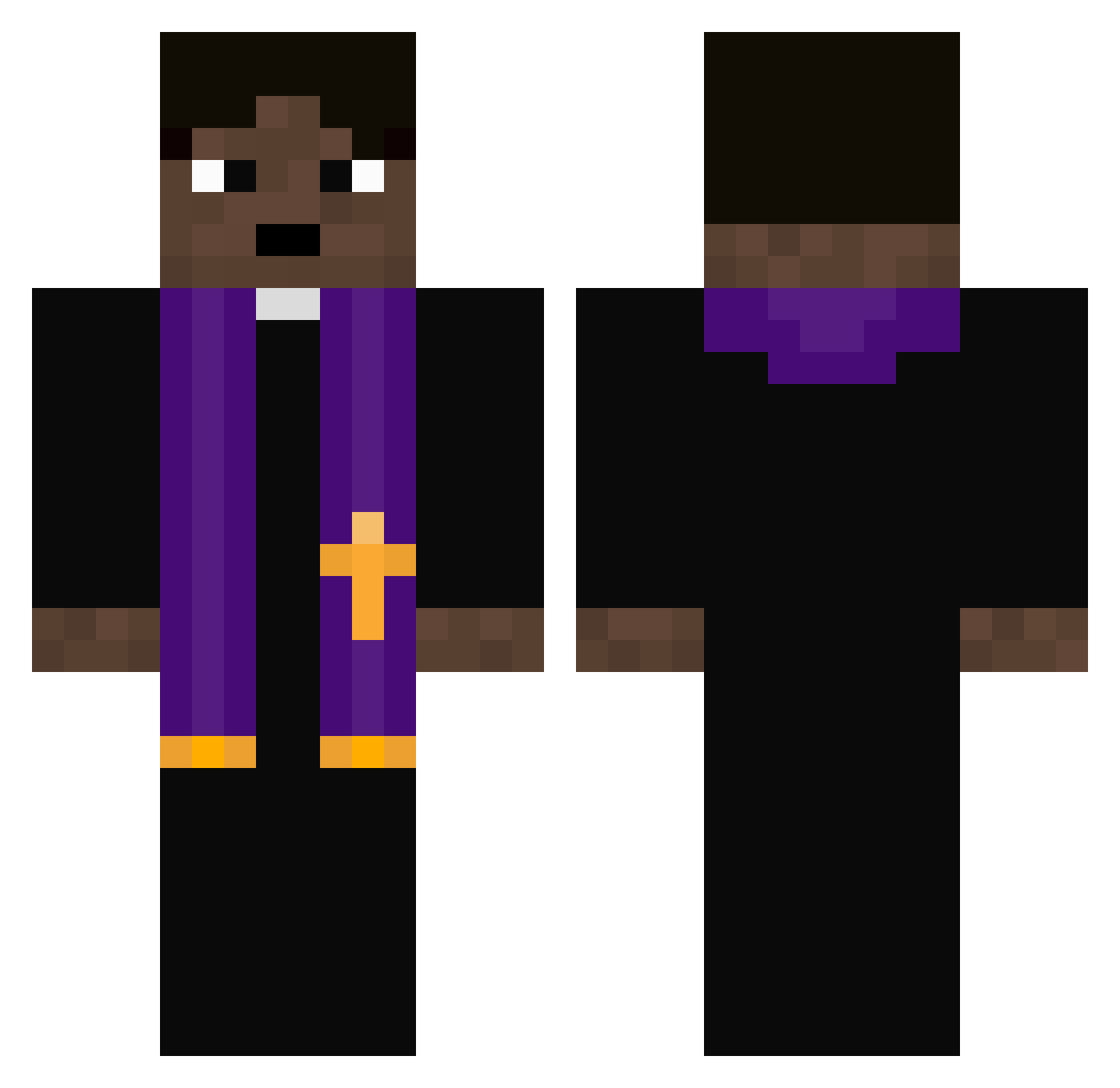 KwietU Minecraft skin, front and back view