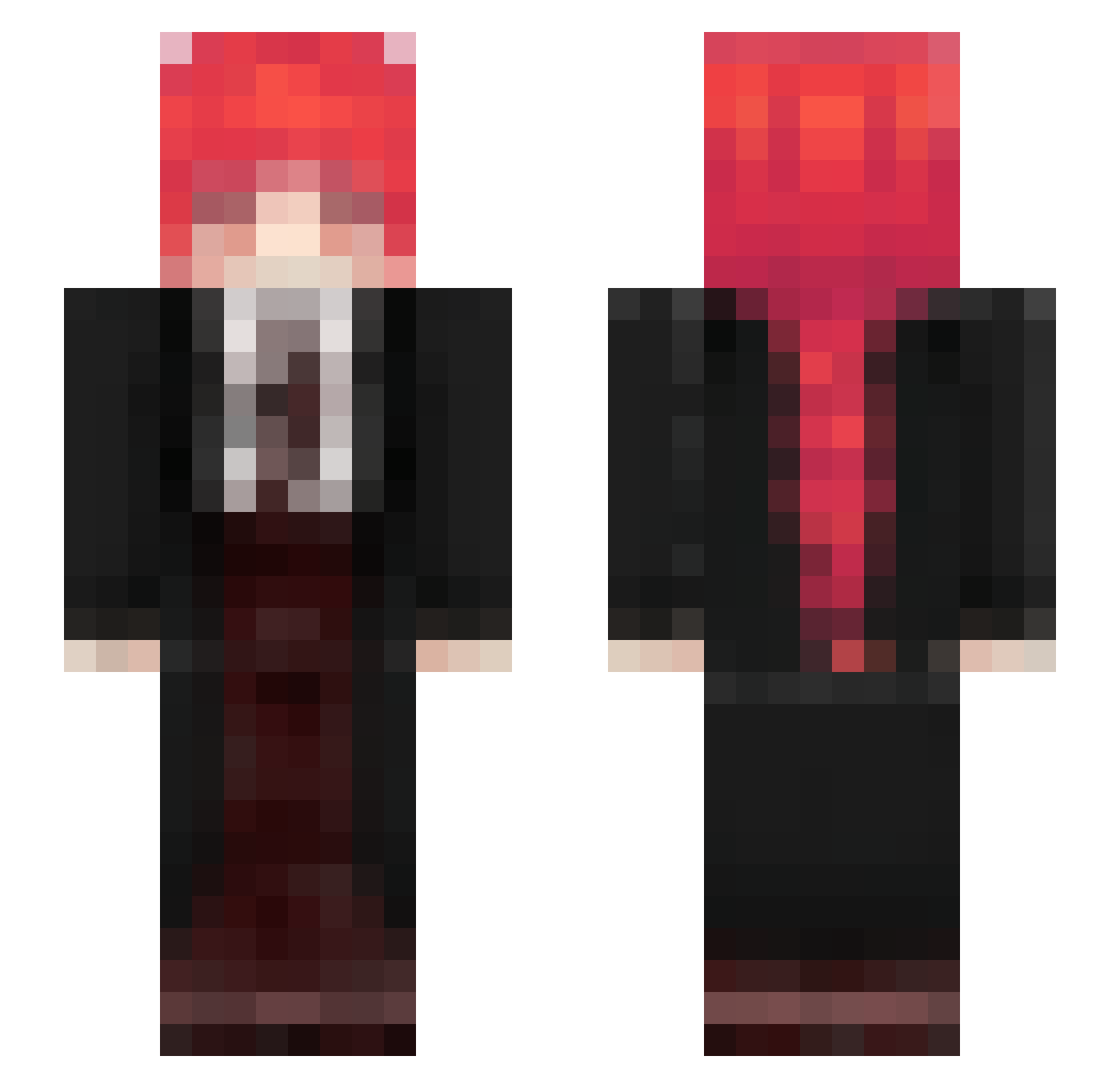 PogioDark Minecraft skin, front and back view