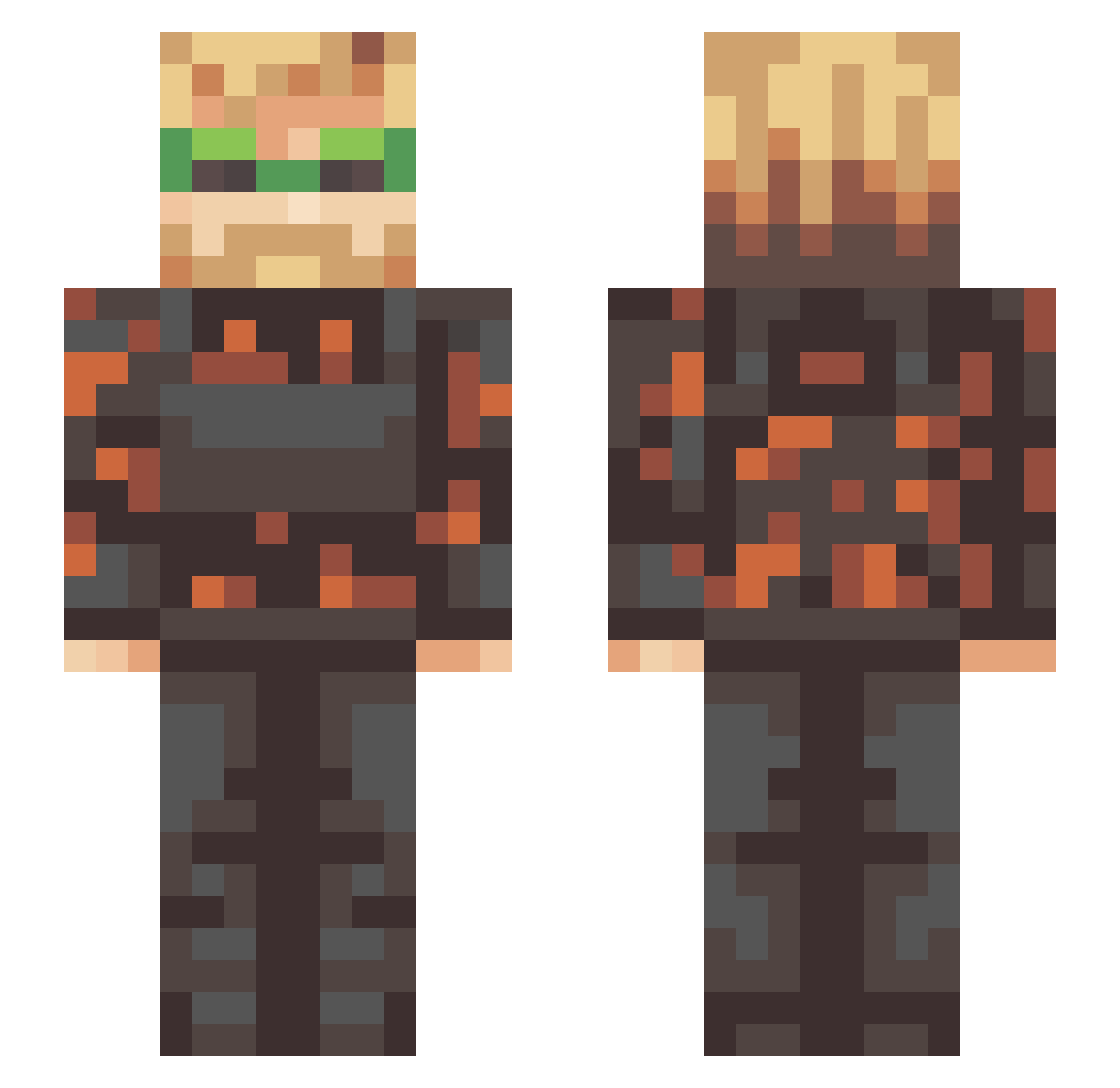 FieryPhoenix740 Minecraft skin, front and back view