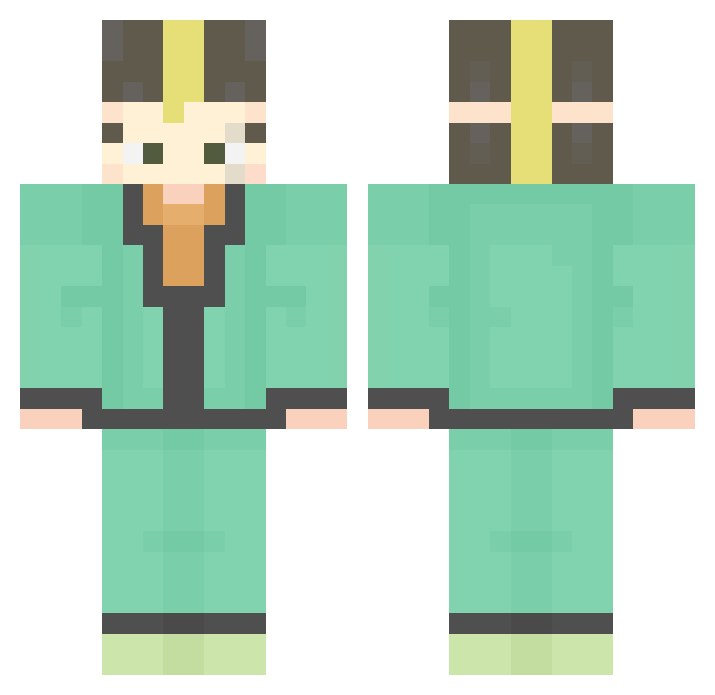 Chenluh Minecraft skin, front and back view