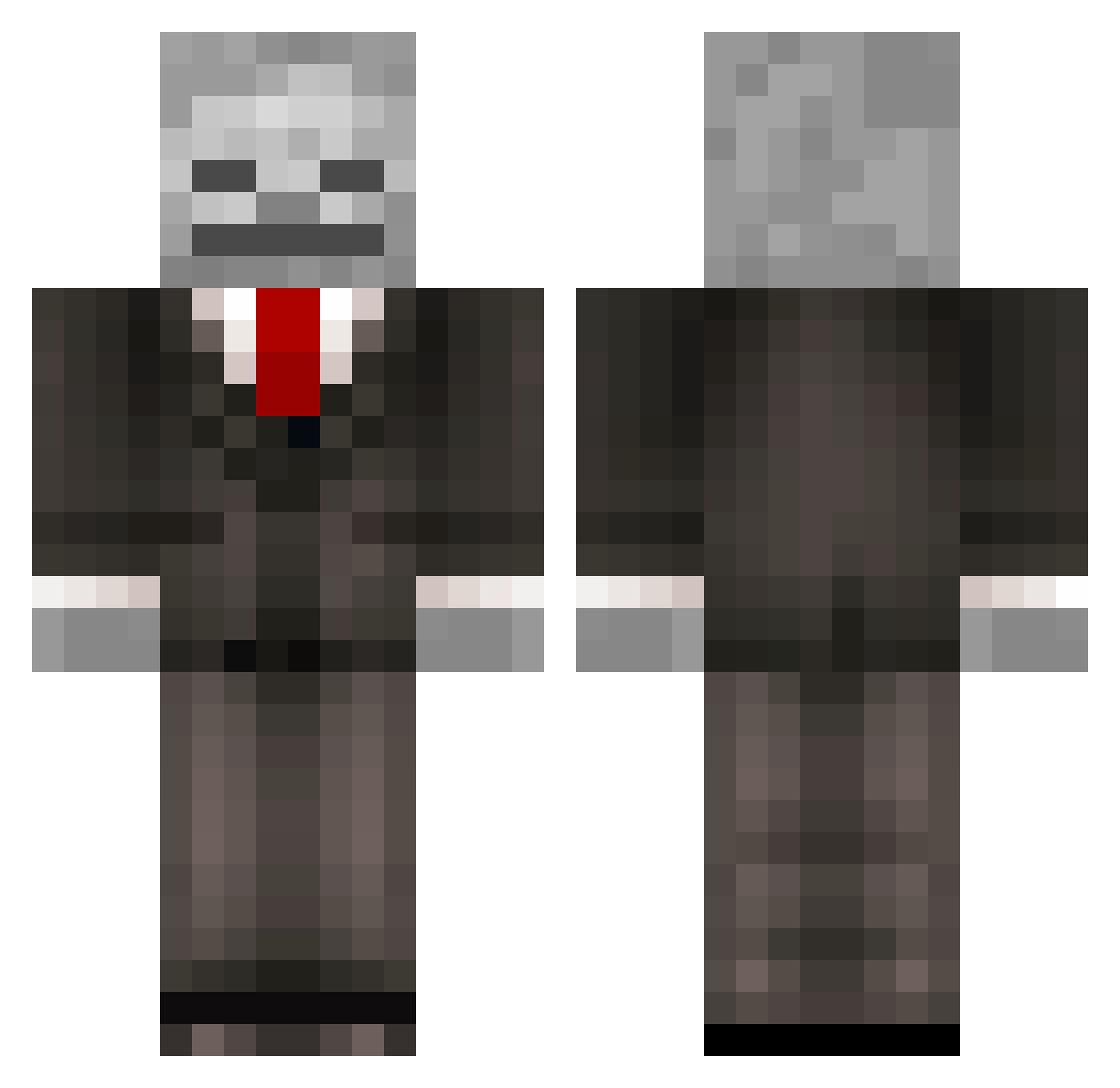 TheOblivionNPC Minecraft skin, front and back view