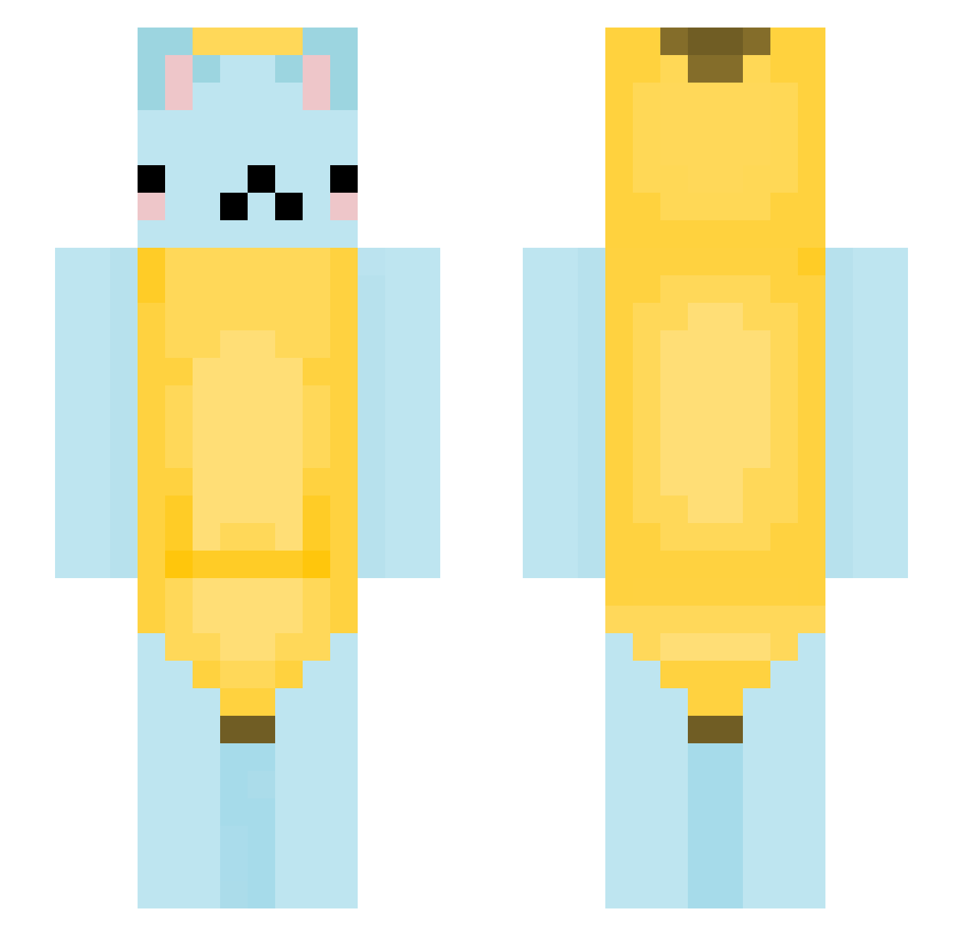 whereon Minecraft skin, front and back view