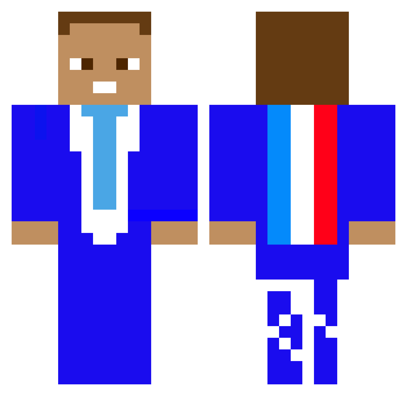 Thorvark Minecraft skin, front and back view