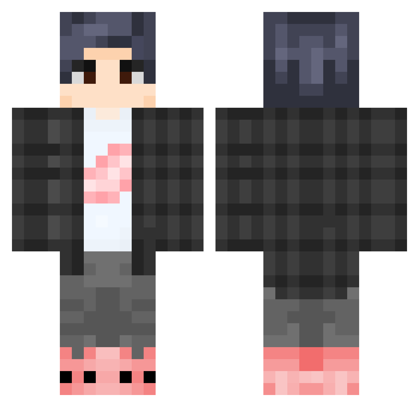 Winterish Minecraft skin, front and back view