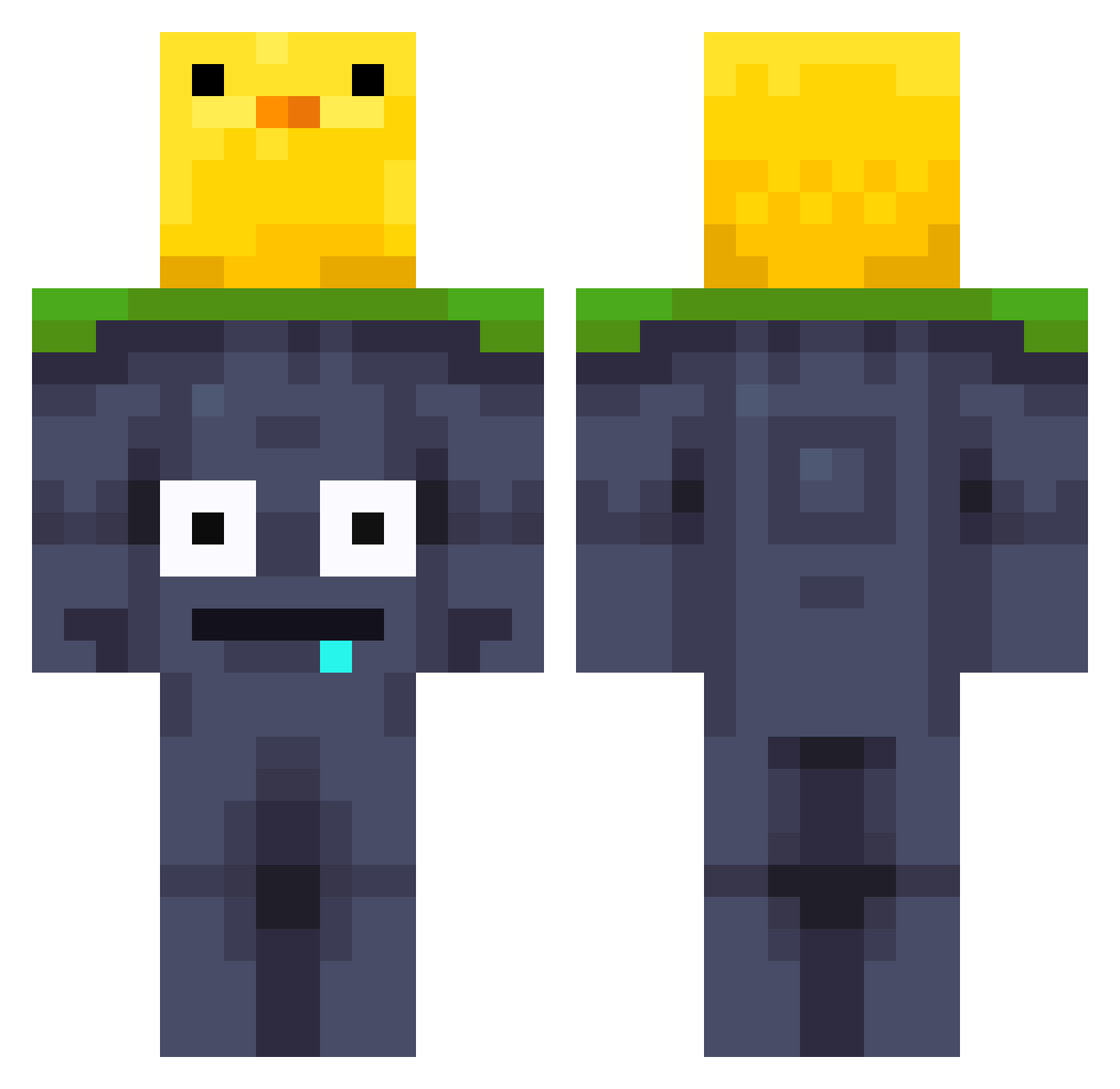 Wa___SANS Minecraft skin, front and back view