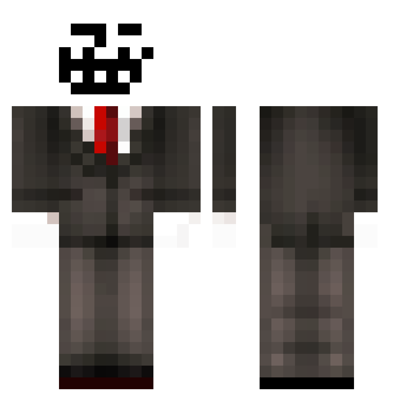 Jetser Minecraft skin, front and back view