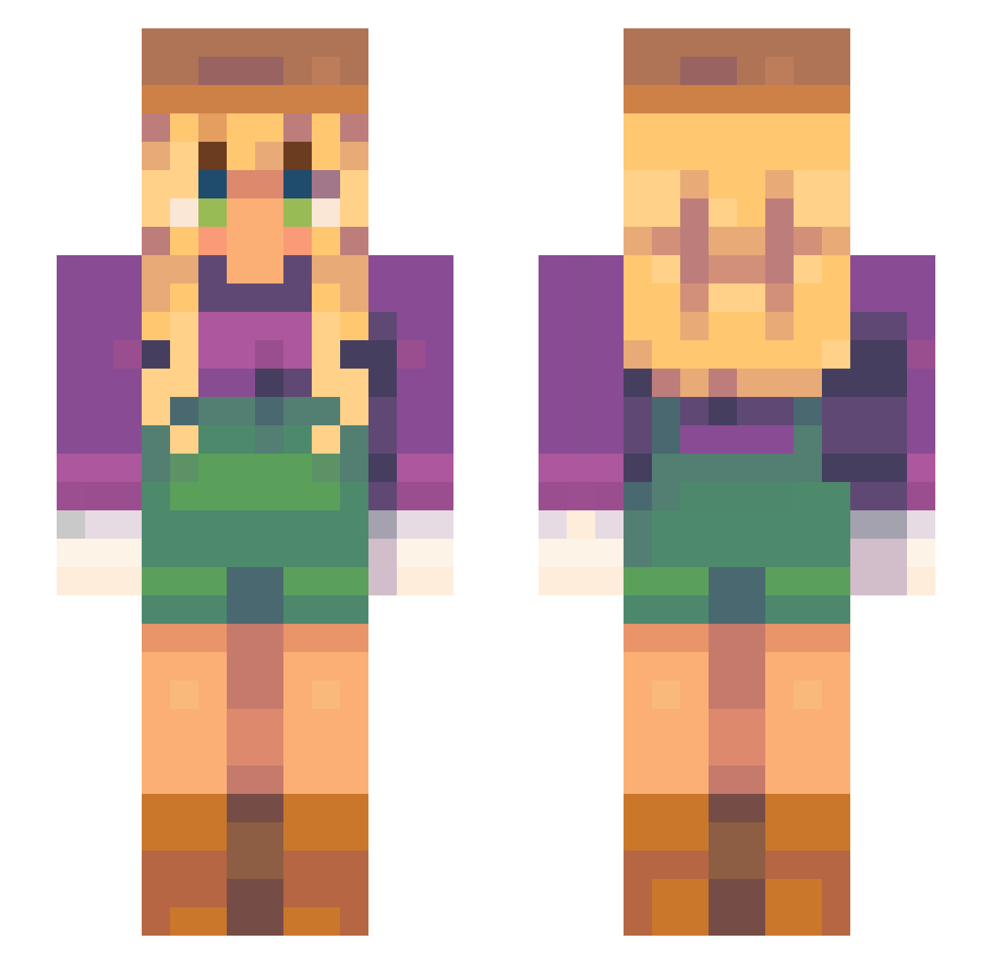 melomelomelo Minecraft skin, front and back view