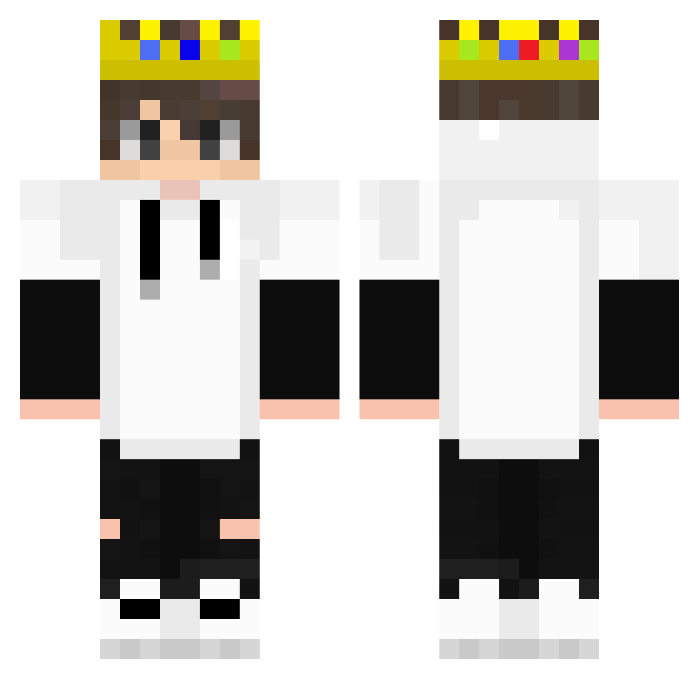 xCh0miK Minecraft skin, front and back view