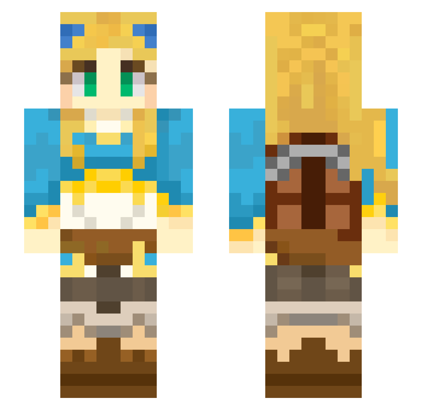 Ell338 Minecraft skin, front and back view