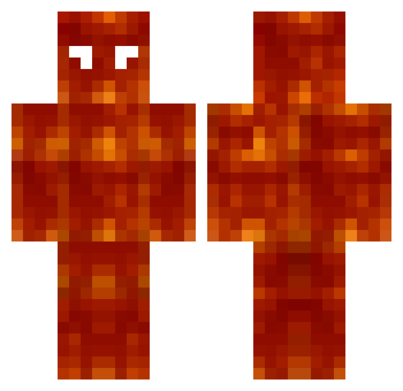 Wrathier Minecraft skin, front and back view
