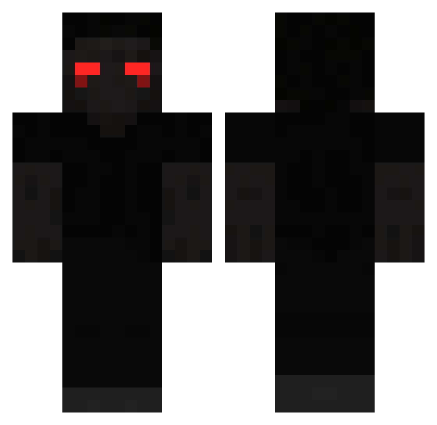 Pouching Minecraft skin, front and back view
