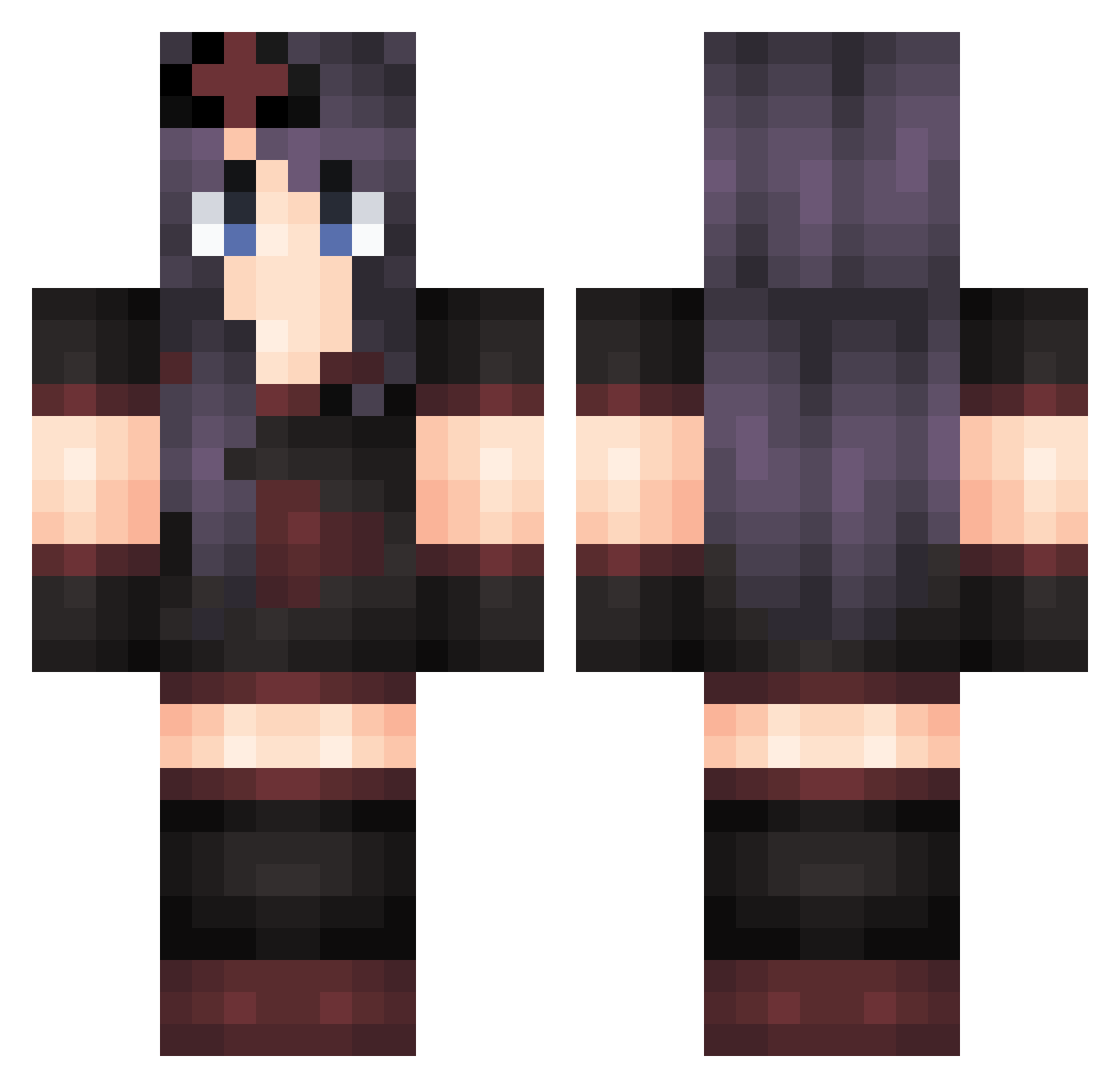 Jacky Minecraft skin, front and back view