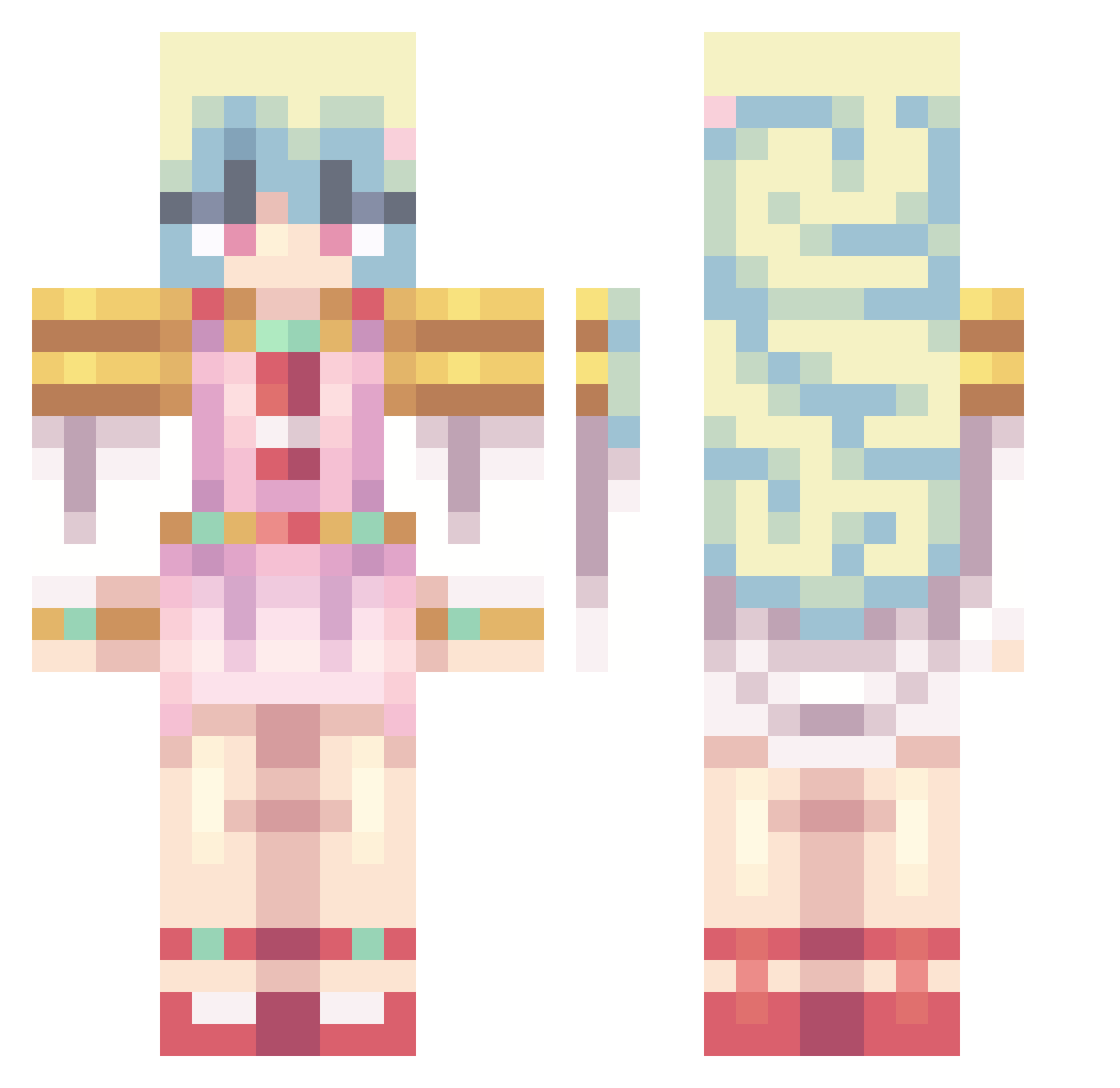 Staral Minecraft skin, front and back view