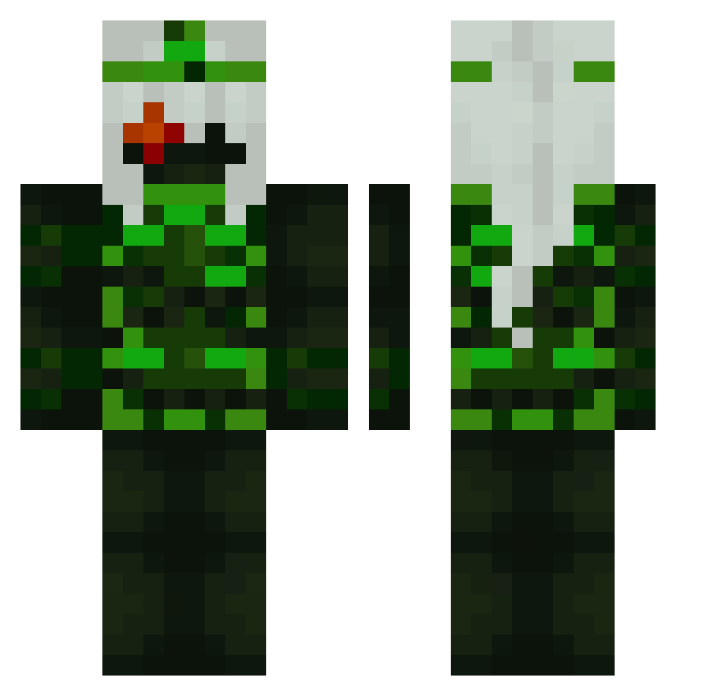 PotionOfBadLuck Minecraft skin, front and back view