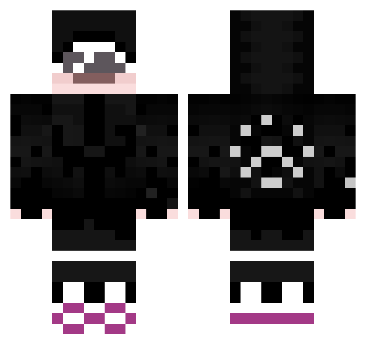 Juleannn Minecraft skin, front and back view