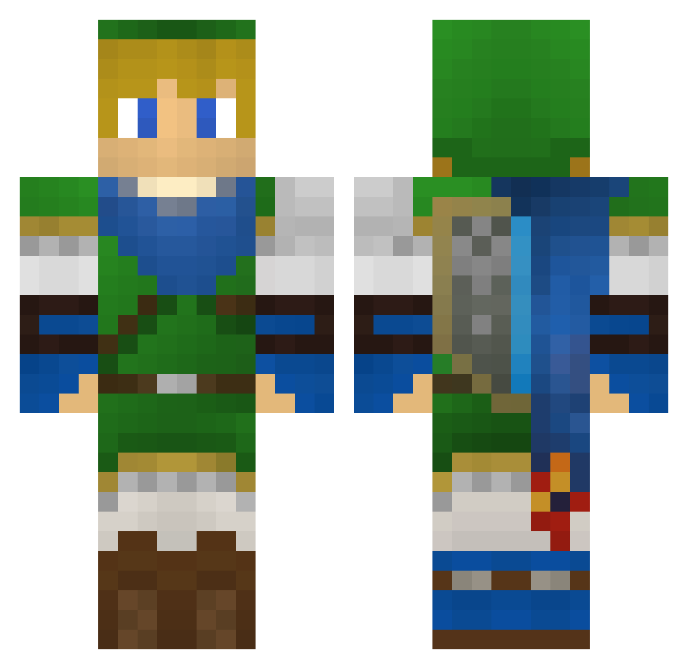 UndertheBridge Minecraft skin, front and back view