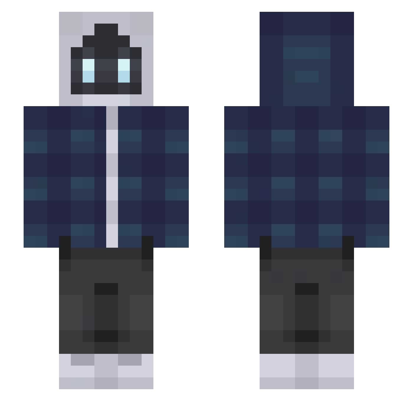 relection Minecraft skin, front and back view