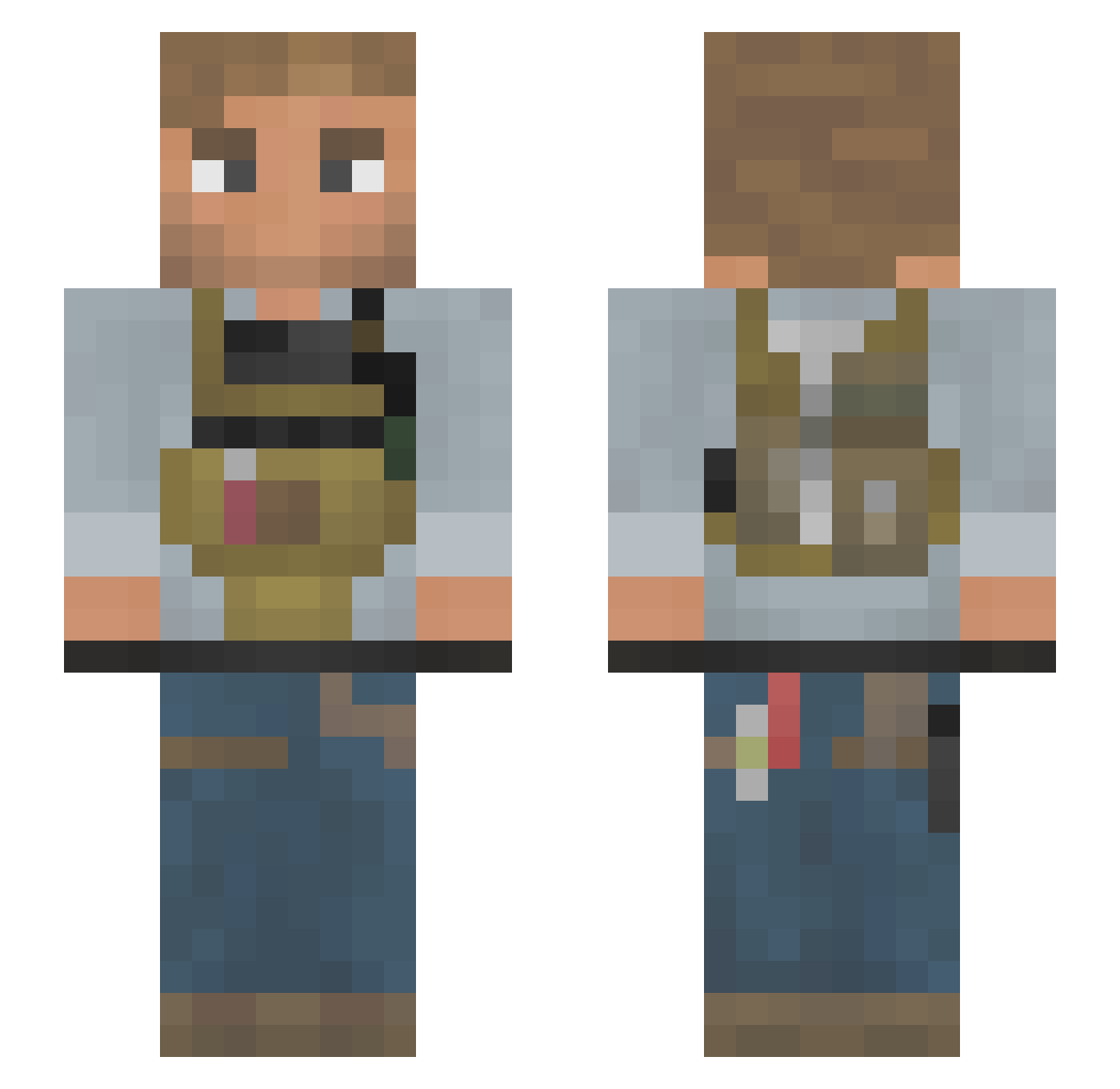 LMA007_Gaming Minecraft skin, front and back view