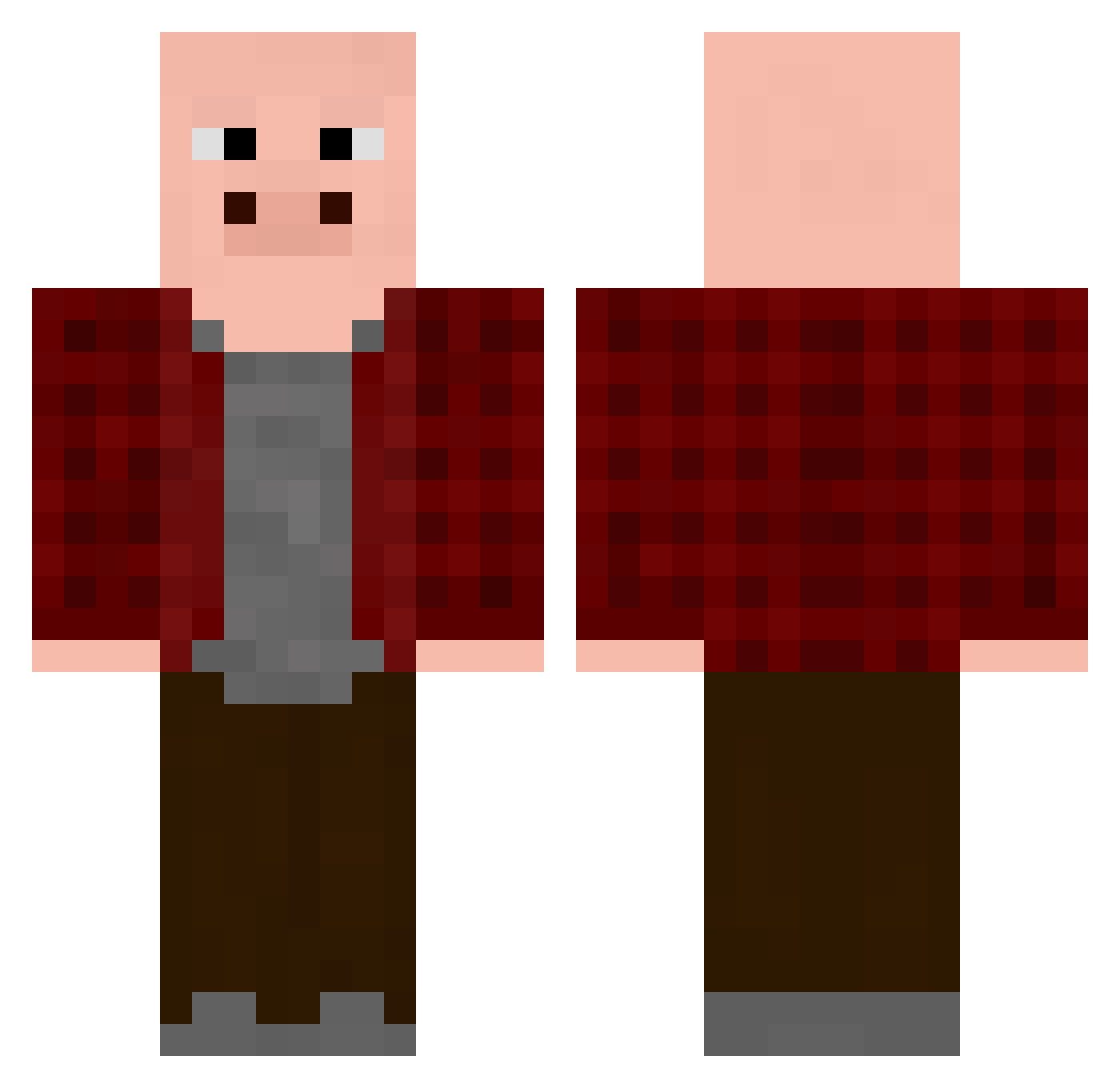 PenyMineCuber Minecraft skin, front and back view