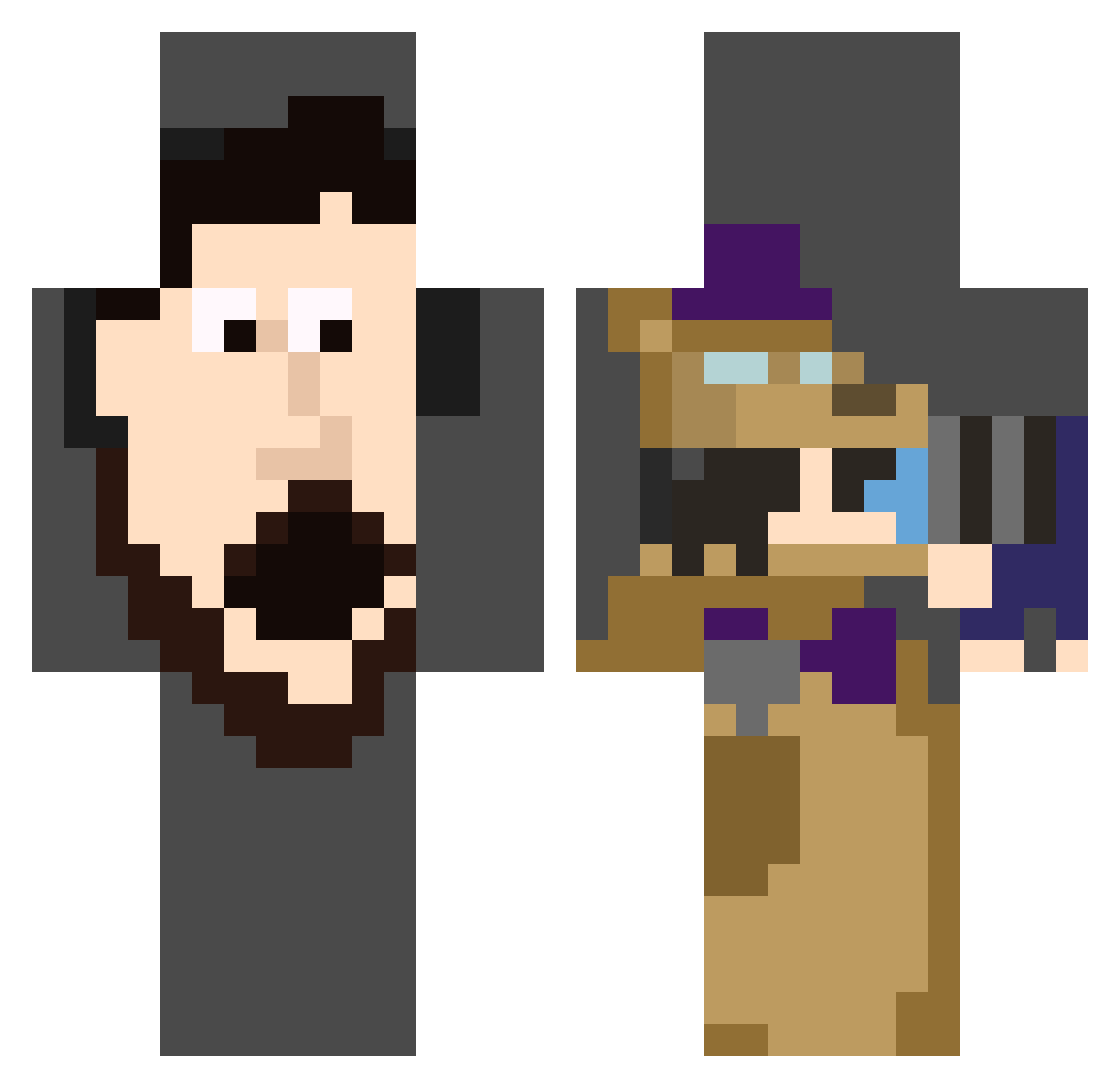 Cyrus_OG86 Minecraft skin, front and back view