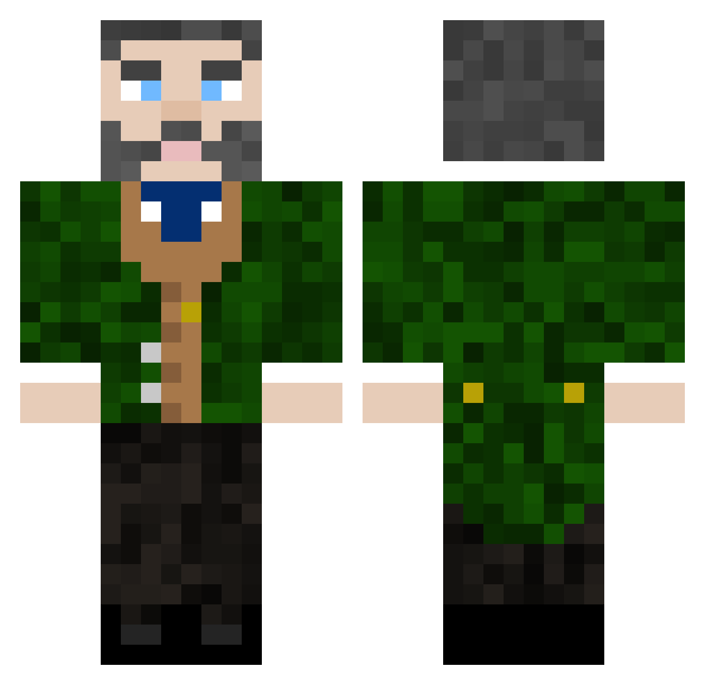 Cottor Minecraft skin, front and back view