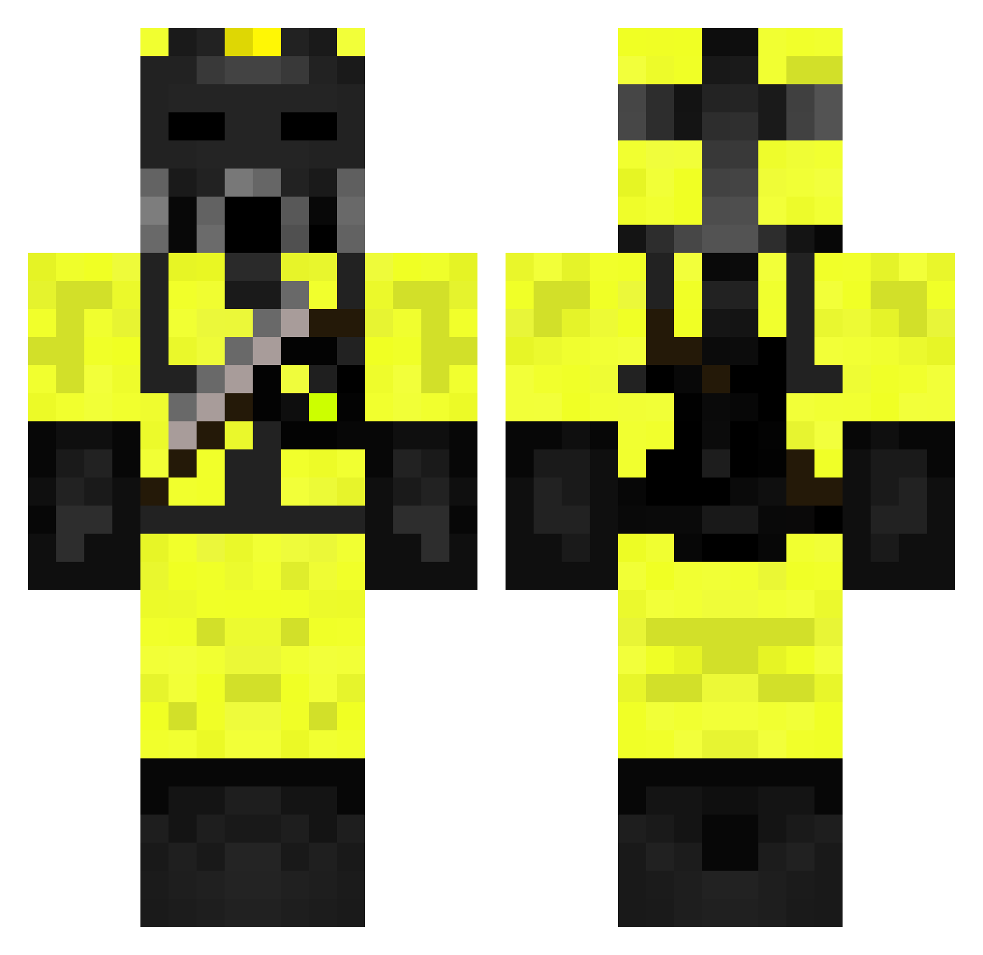 Outgun Minecraft skin, front and back view
