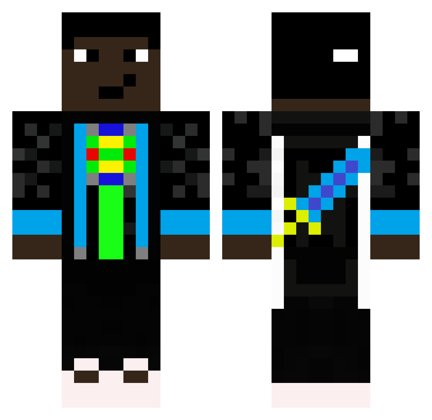skkrrr Minecraft skin, front and back view